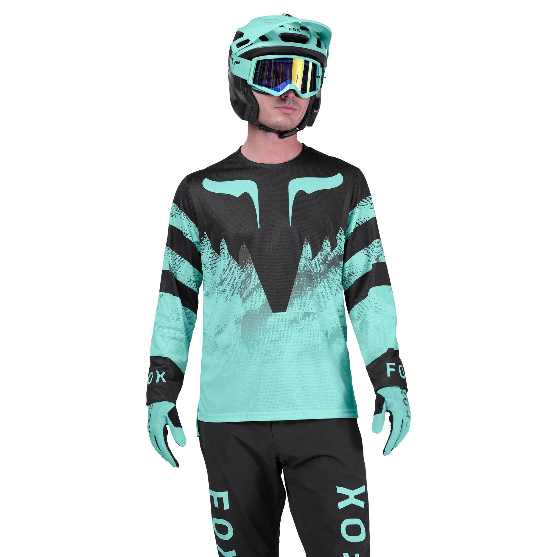 FOX Ranger Long Sleeve Kairos Jersey - M - Turquoise - Image 3