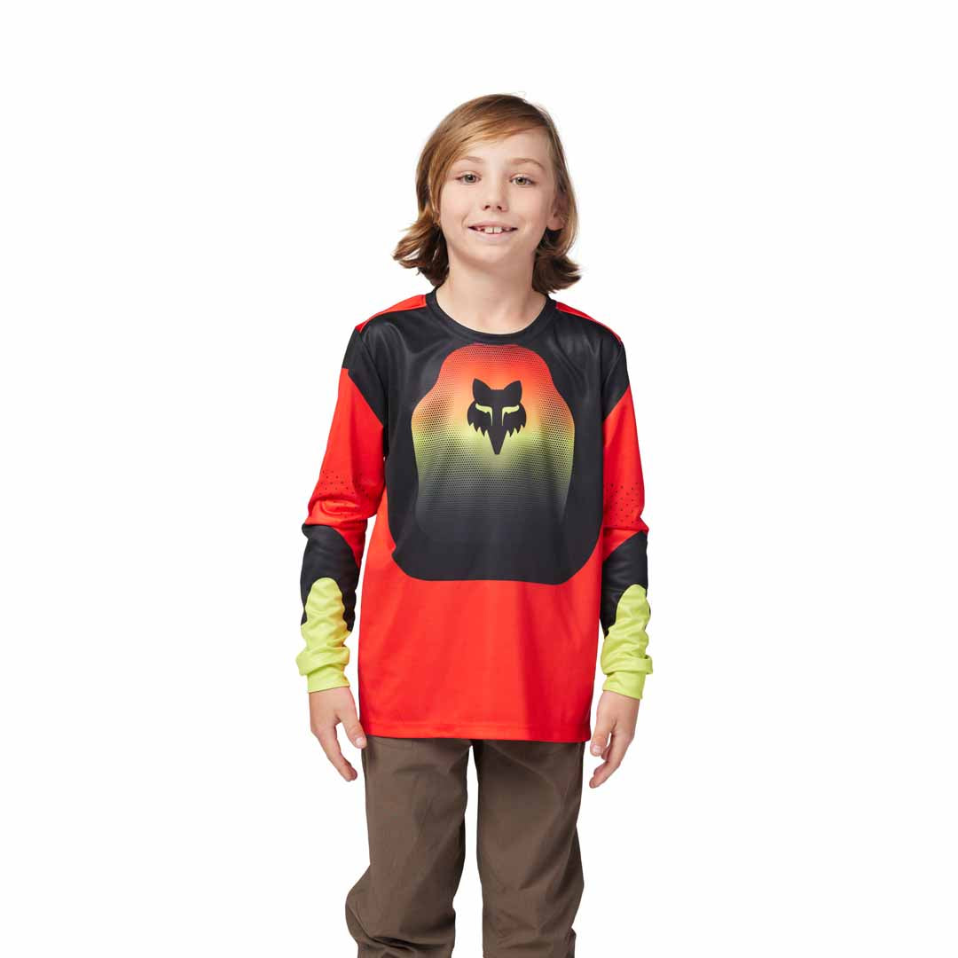 Fox Ranger Revise Youth Long Sleeve Jersey - Youth L - Red - Yellow - Image 3