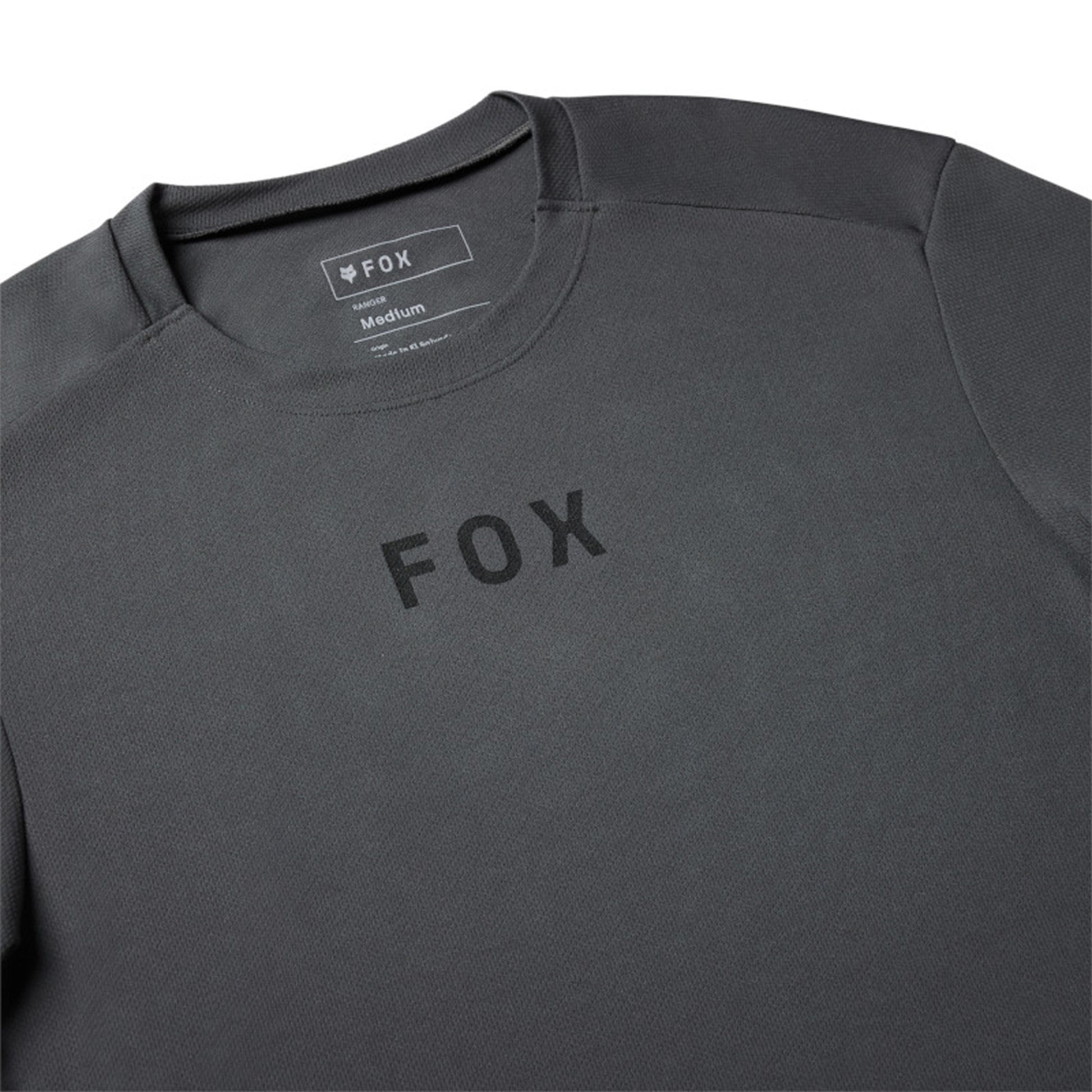 Fox Ranger Wordmark Short Sleeve Jersey - S - Dark Shadow - Image 3