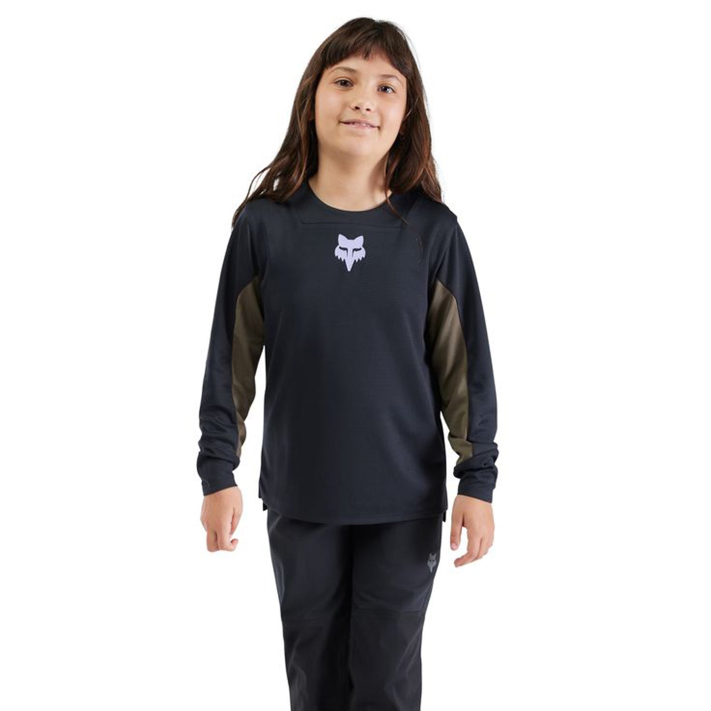 Fox Ranger Youth Defend Long Sleeve Jersey - M - Park Black - Image 3