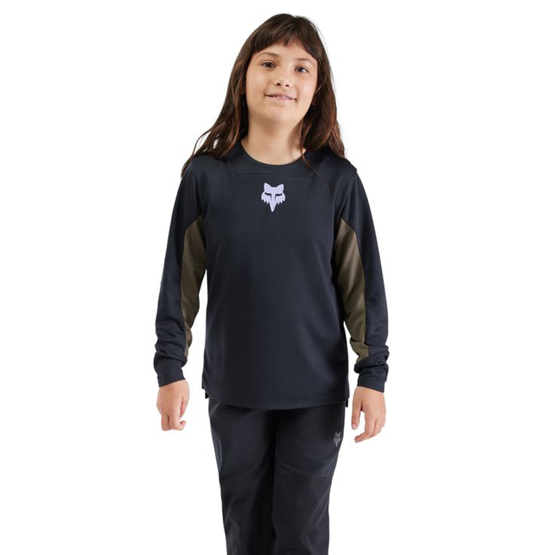 Fox Ranger Youth Defend Long Sleeve Jersey - S - Park Black - Image 3