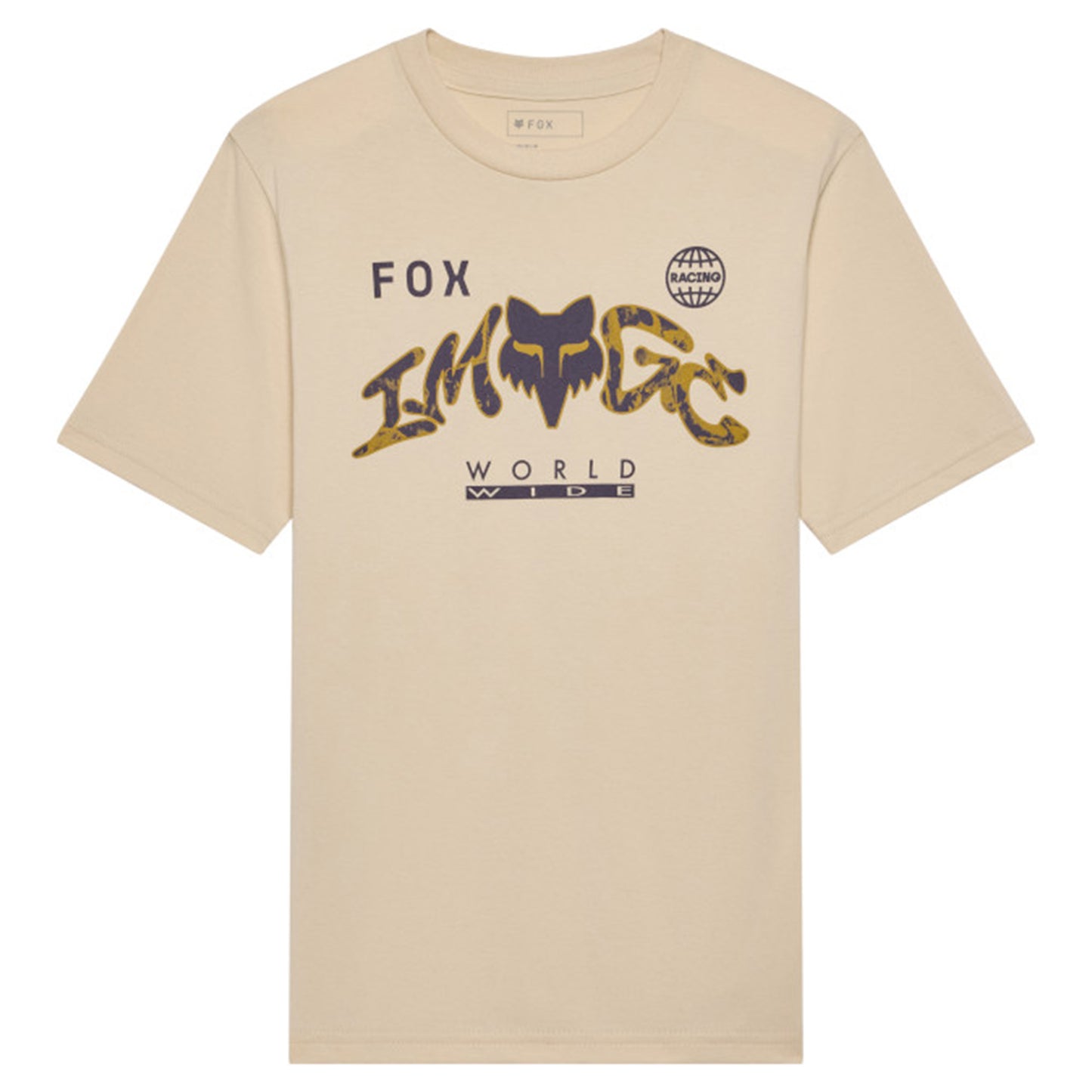 Fox Youth Image Print Short Sleeve Tee - S - Tan - Image 1