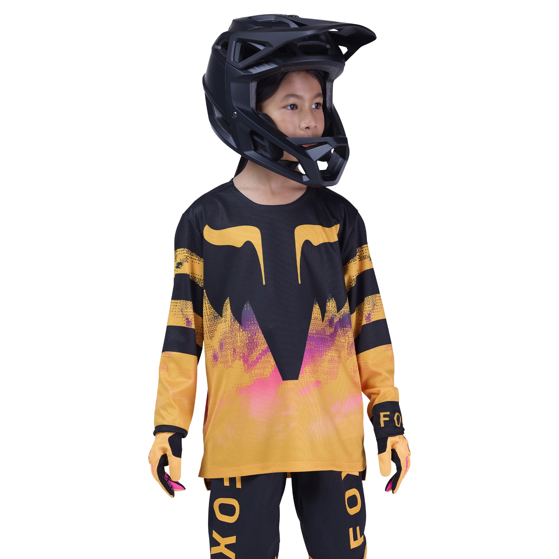 FOX Youth Ranger Long Sleeve Kairos Jersey - S - Tangerine - Image 3