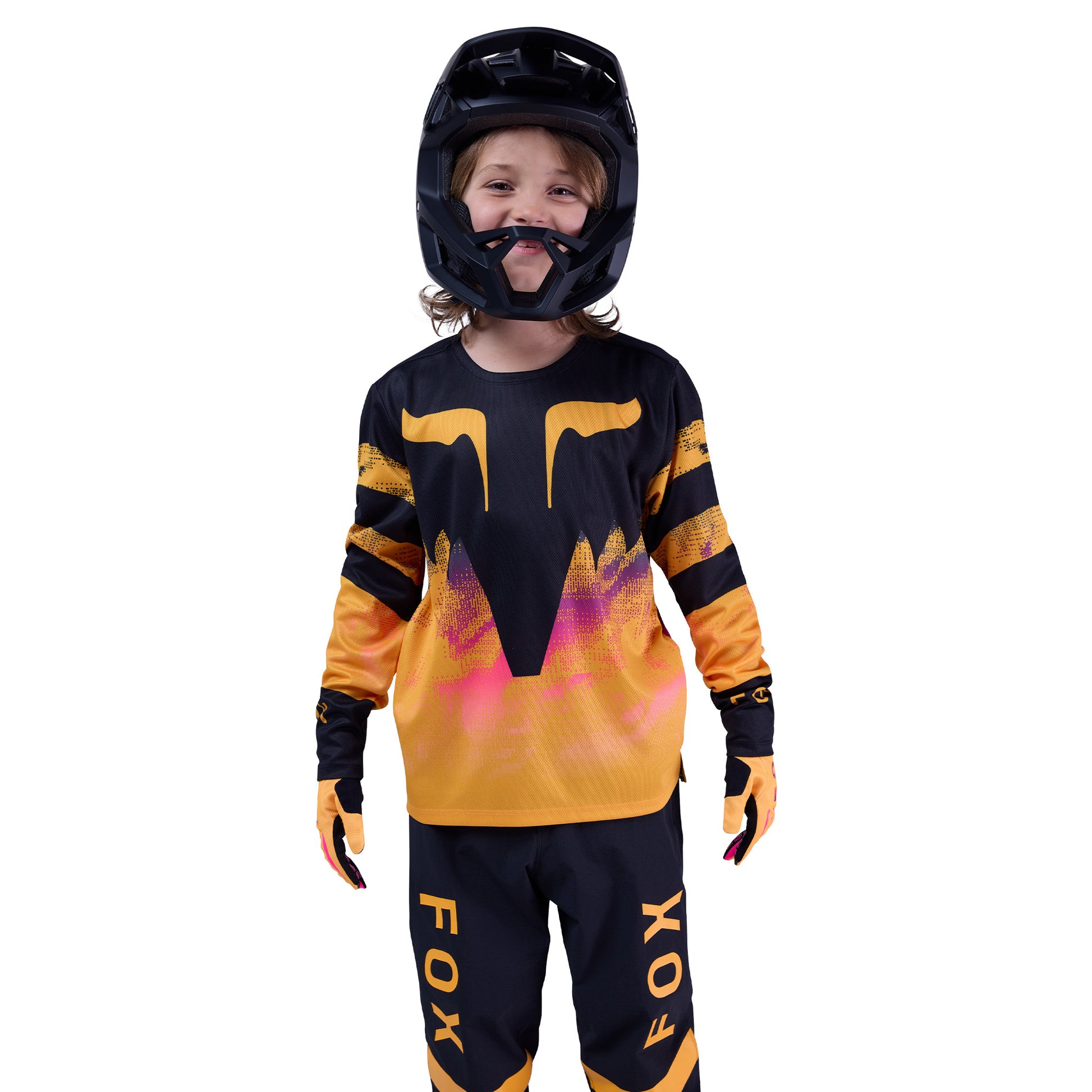 FOX Youth Ranger Long Sleeve Kairos Jersey - S - Tangerine - Image 5