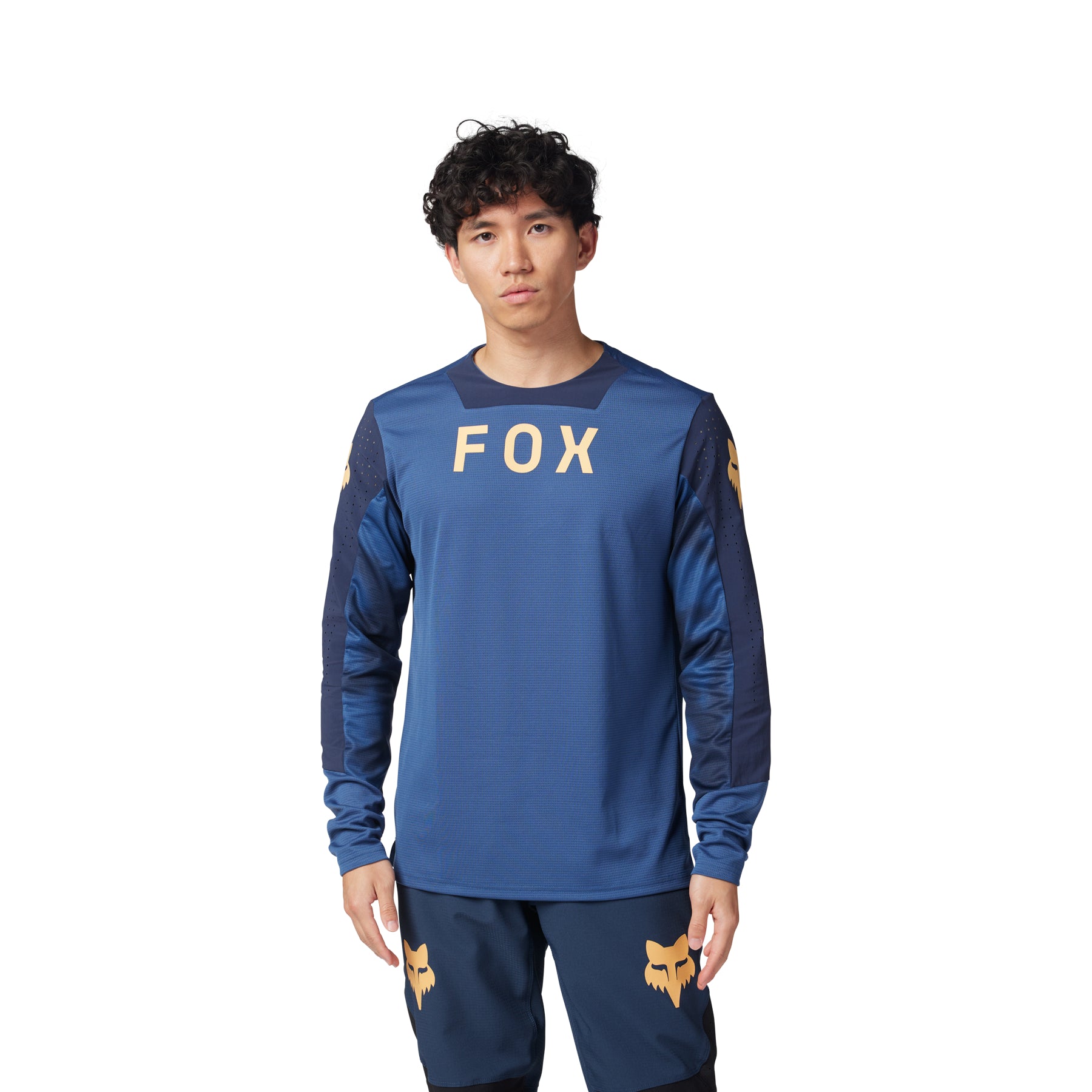 Fox Defend Race Long Sleeve Jersey - L - Indigo - Image 3