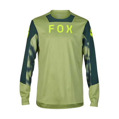 Fox Defend Race Long Sleeve Jersey - L - Pale Green - Image 1