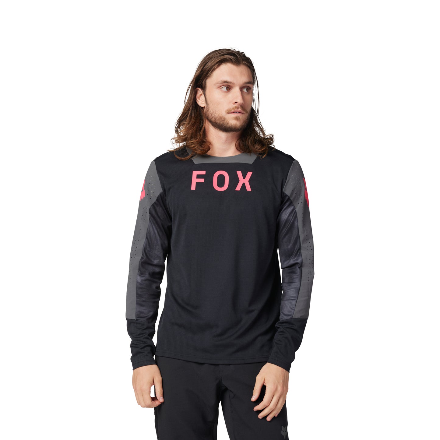 Fox Defend Race Long Sleeve Jersey - M - Black - Image 3