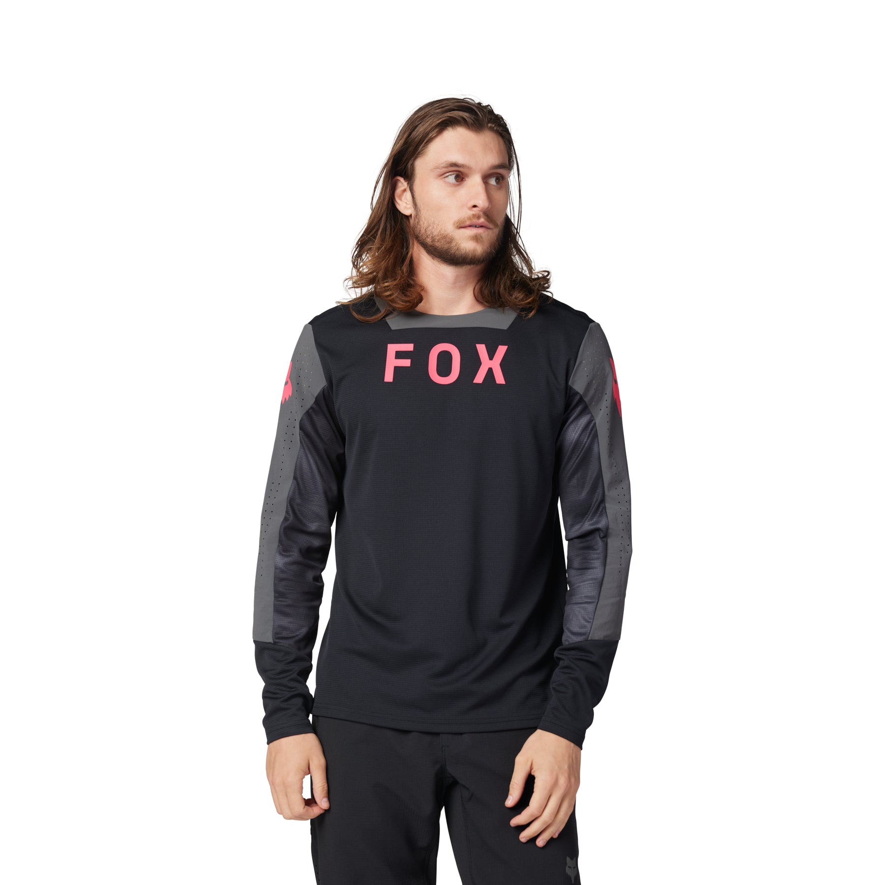 Fox Defend Race Long Sleeve Jersey - M - Black - Image 3