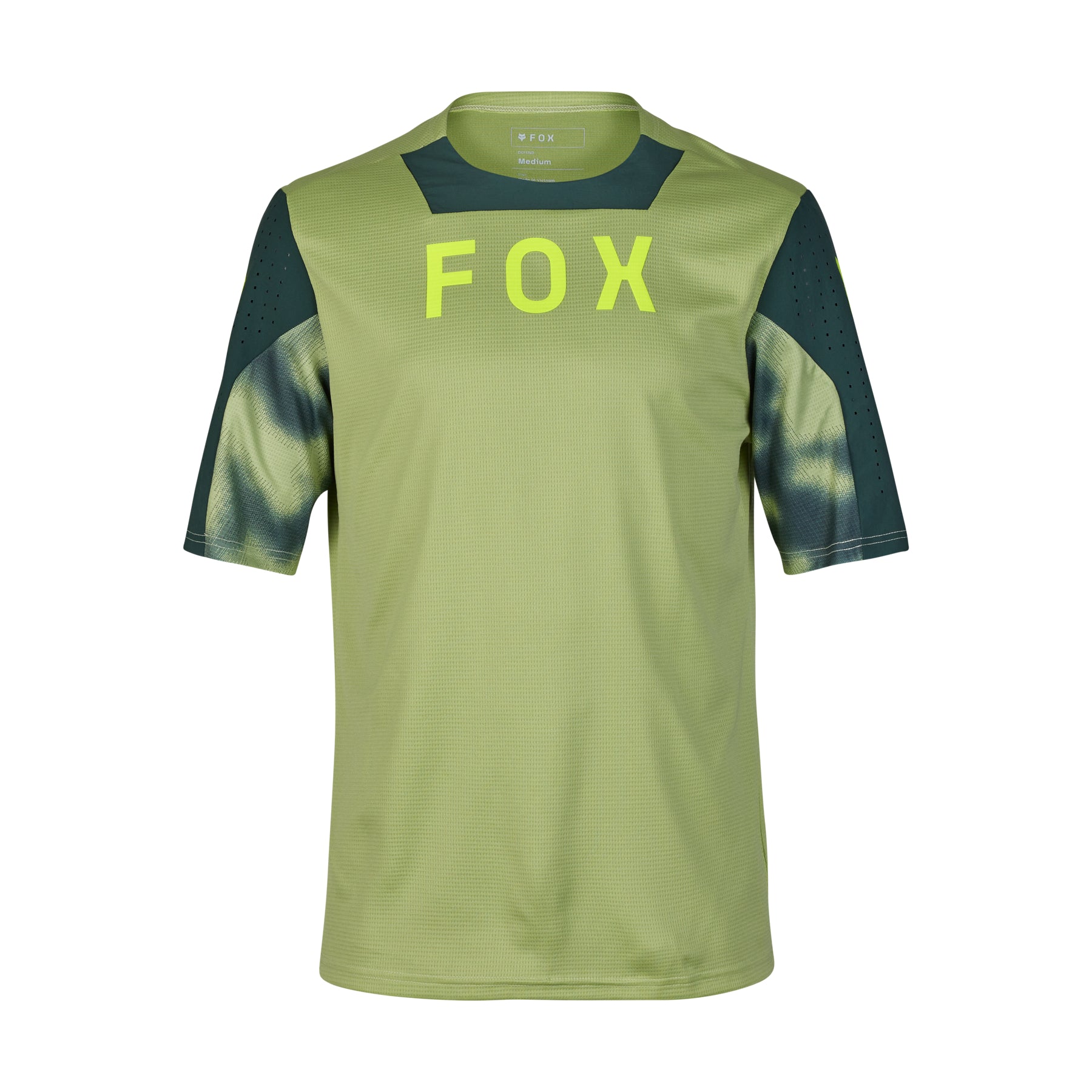 Fox Defend Race Short Sleeve Jersey - M - Pale Green - Image 1