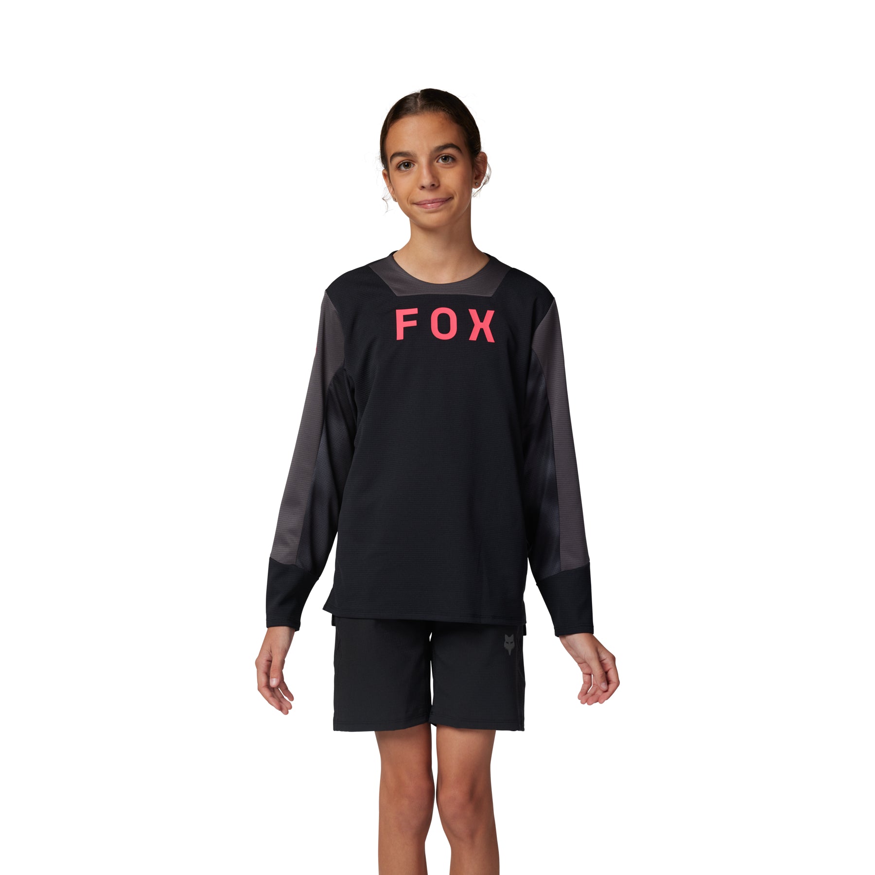 Fox Defend Race Youth Long Sleeve Jersey - Youth L - Black - Image 1
