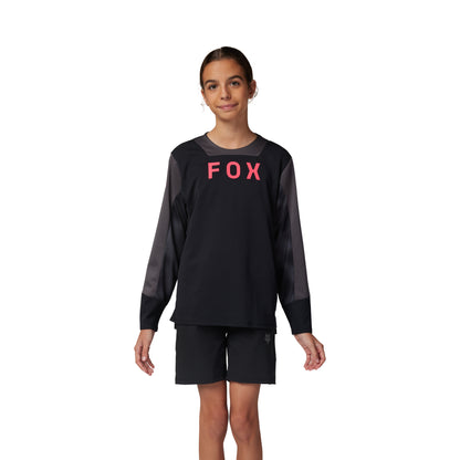 Fox Defend Race Youth Long Sleeve Jersey - Youth L - Black - Image 1