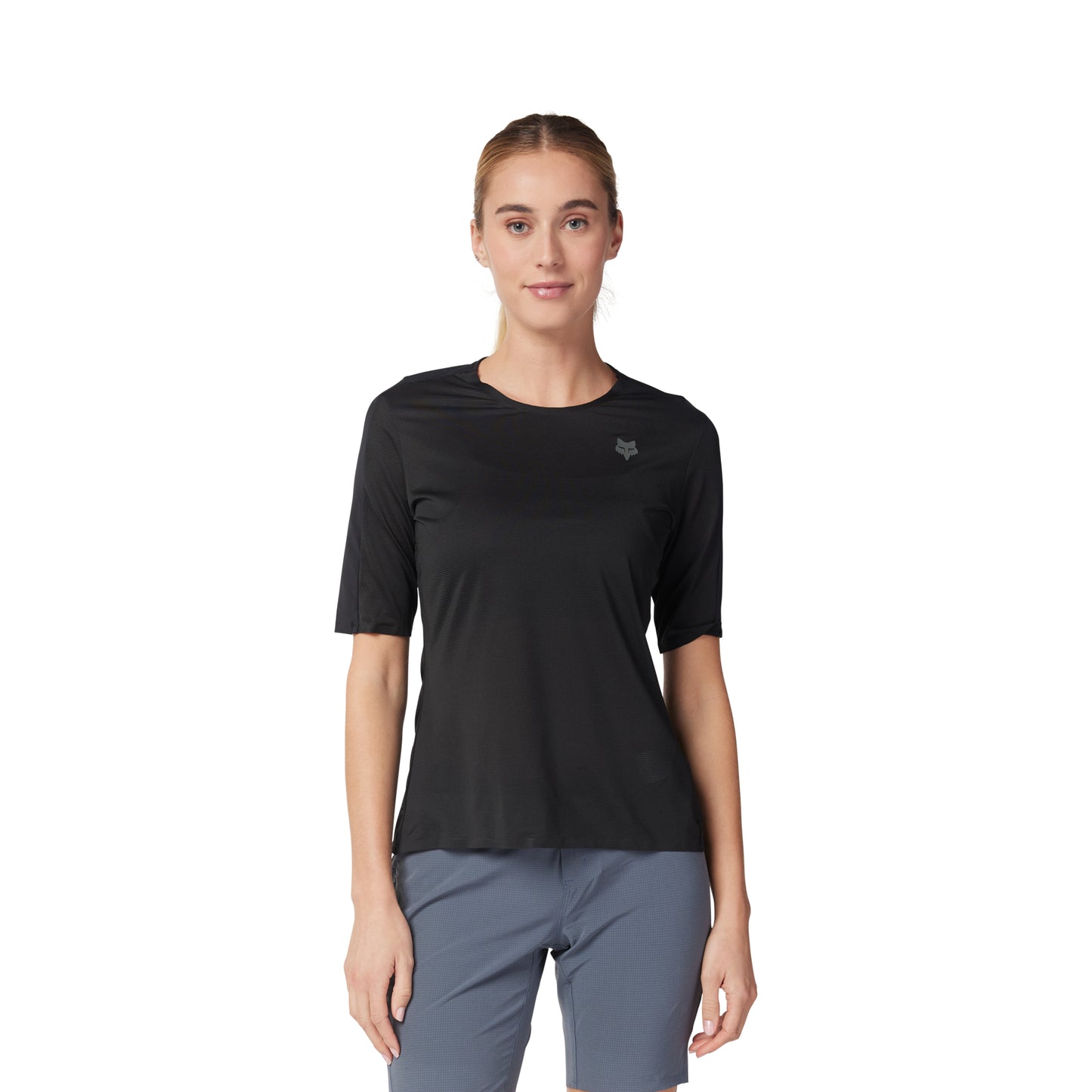 Fox Flexair Ascent Women's Short Sleeve Jersey - Women's L - Black - Image 1