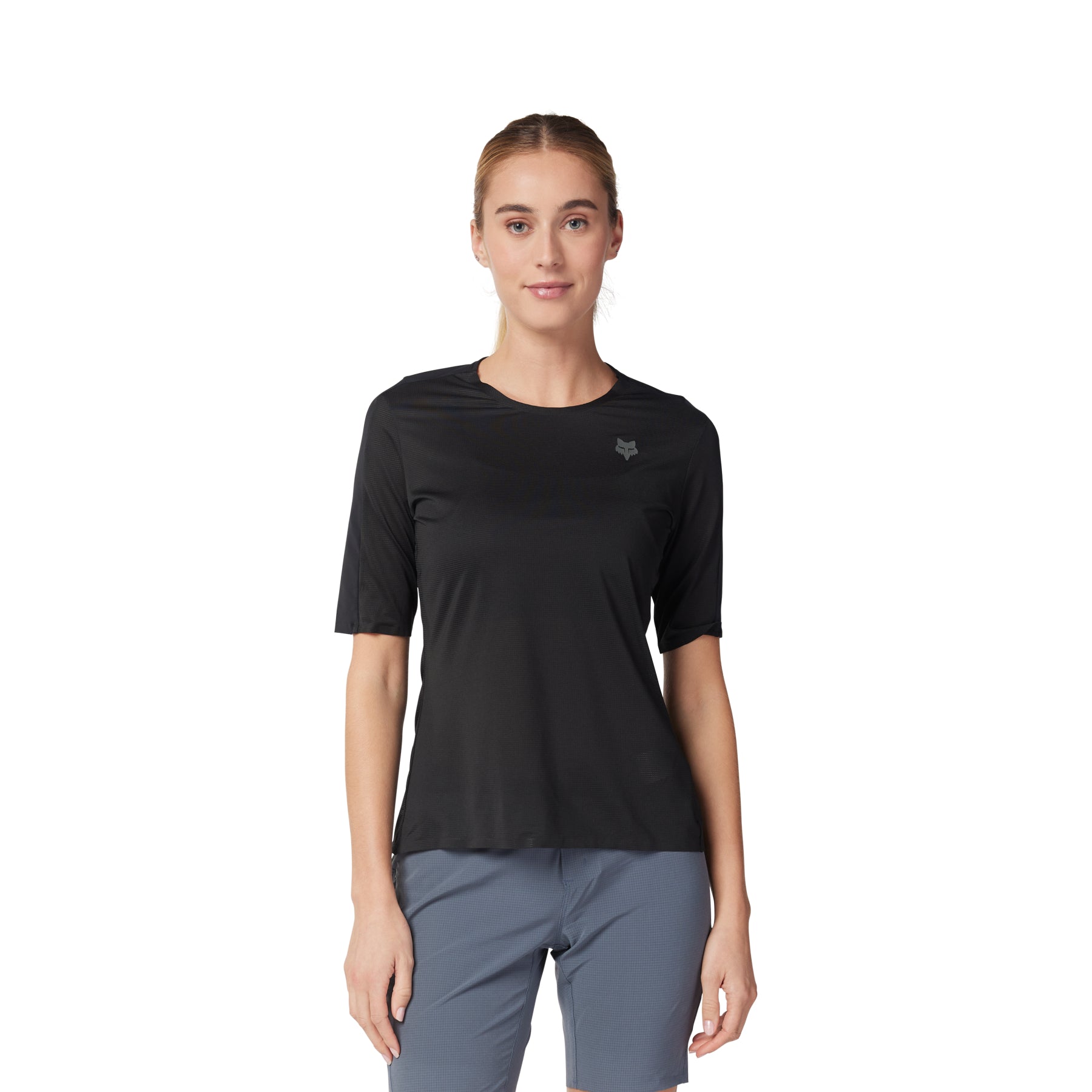 Fox Flexair Ascent Women's Short Sleeve Jersey - Women's S - Black - Image 1