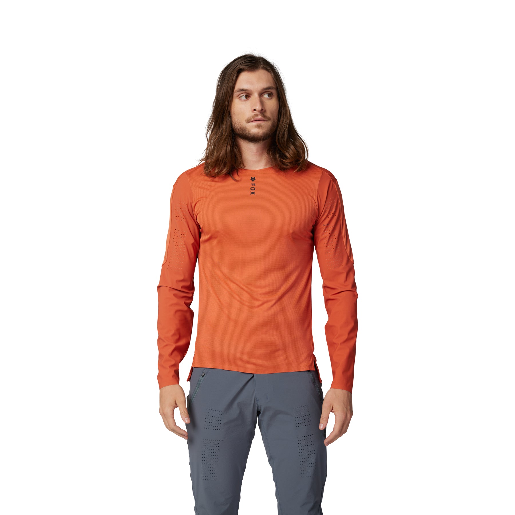 Fox Flexair Pro Long Sleeve Jersey - L - Atomic Orange - Image 3
