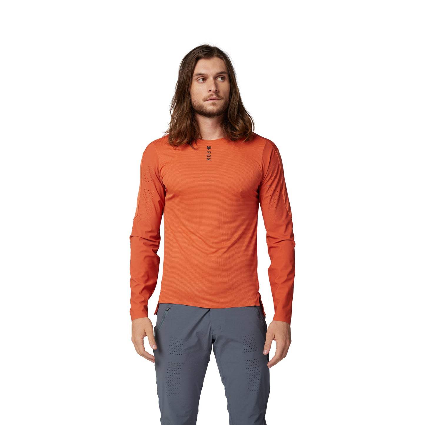 Fox Flexair Pro Long Sleeve Jersey - S - Atomic Orange - Image 3