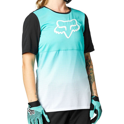 Fox Flexair Women's Short Sleeve Jersey - Women's S - Teal - 2021 - Image 1