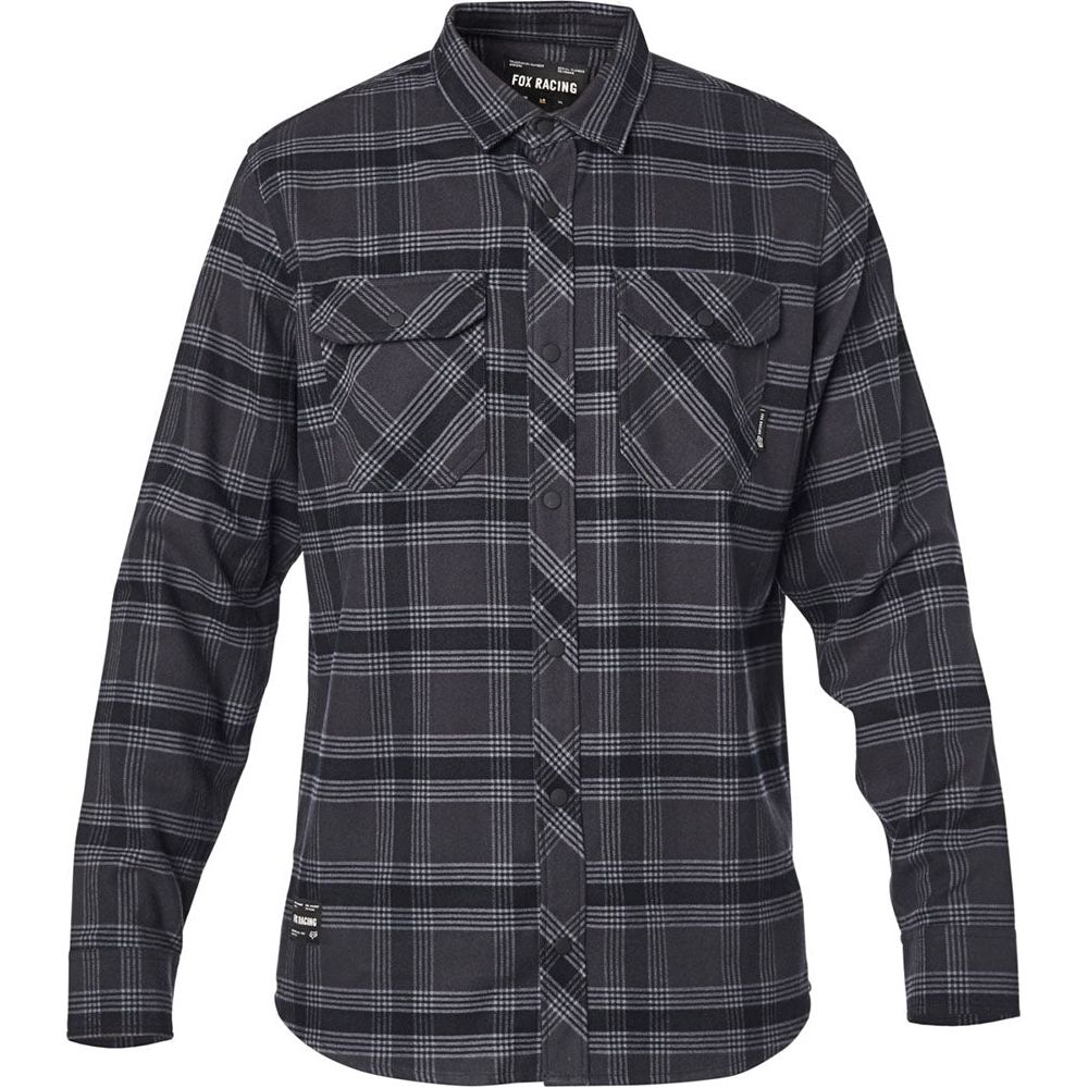 Fox Fusion Long Sleeve Tech Flannel - L - Black VIntage - Image 1