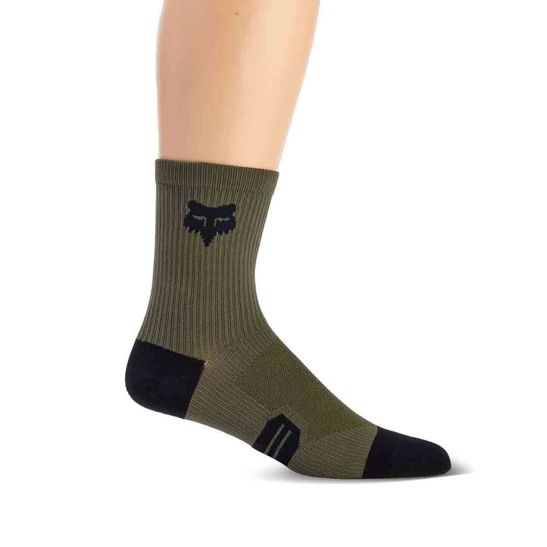 Fox Ranger 6 Inch Socks - XS-S - Olive Green - Image 1