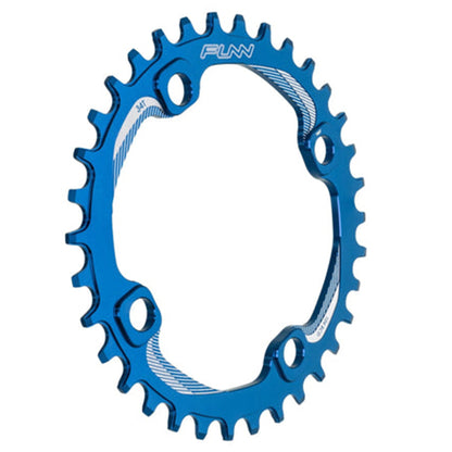 FUNN Chain Ring - Four Bolt - 104 BCD - 3mm Boost - Round - 32T - 9-12 Speed - Alloy - Blue - Image 1