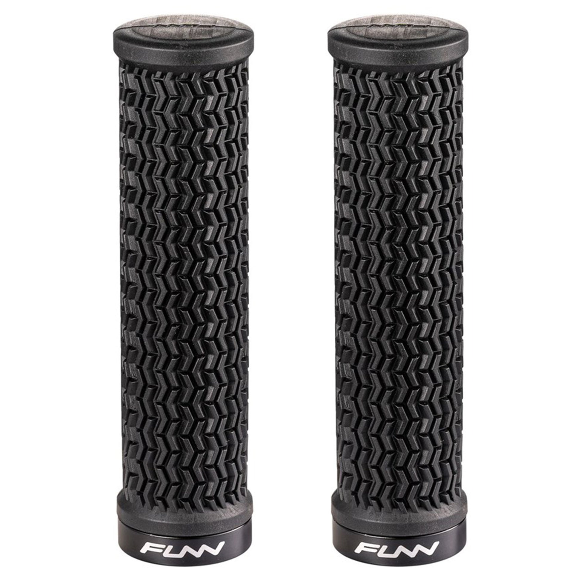 FUNN Holeshot Lock-On Grips - Black - Single Lock On Grips - Triple fin design - 30.5mm - Image 1