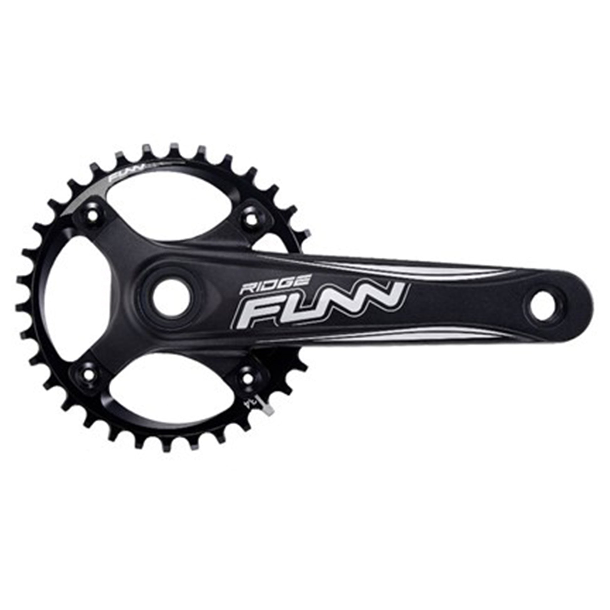 FUNN Ridge Crankset - 68-73mm and BB86-92 - 24mm - Four Bolt - 104 BCD - 170mm - Black - 34T - 6mm Non Boost - Image 1