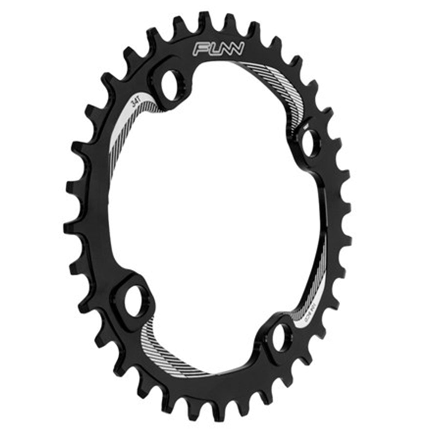 FUNN Solo Narrow Wide Chain Ring - Four Bolt - 104 BCD - Standard Crank Chainline - Round - 32T - 9-12 Speed - Alloy - Black - Image 1