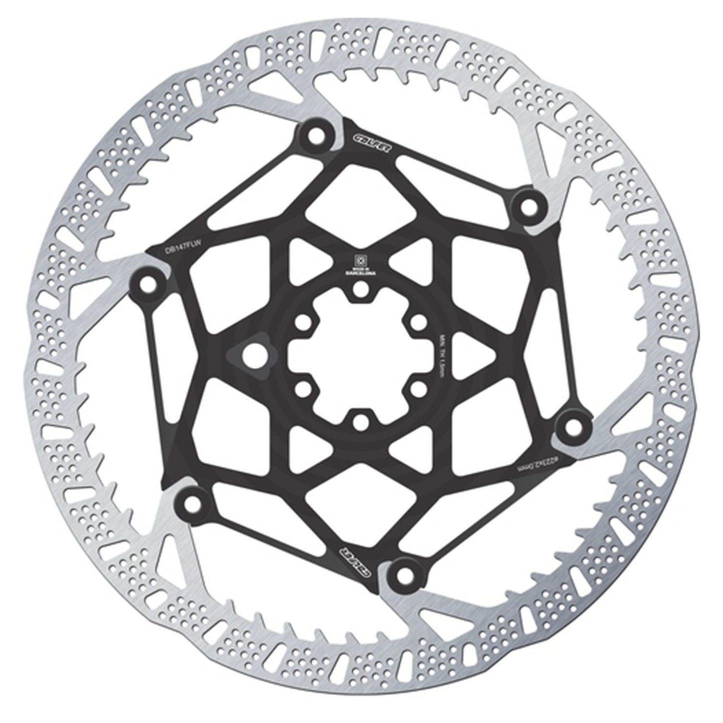 Galfer Shark Evo Disc Brake Rotor - 223mm - 6 Bolt - 2.0mm  - Black - Image 1