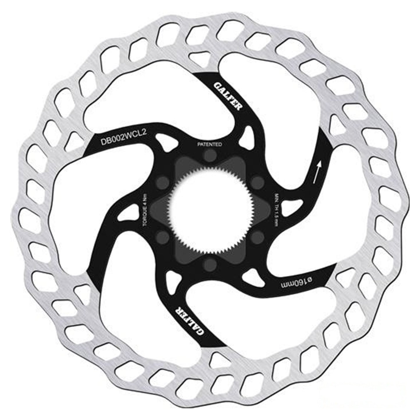 Galfer Wave Centrelock Fixed Disc Brake Rotor - 160mm - Centrelock - 1.8mm - Image 1