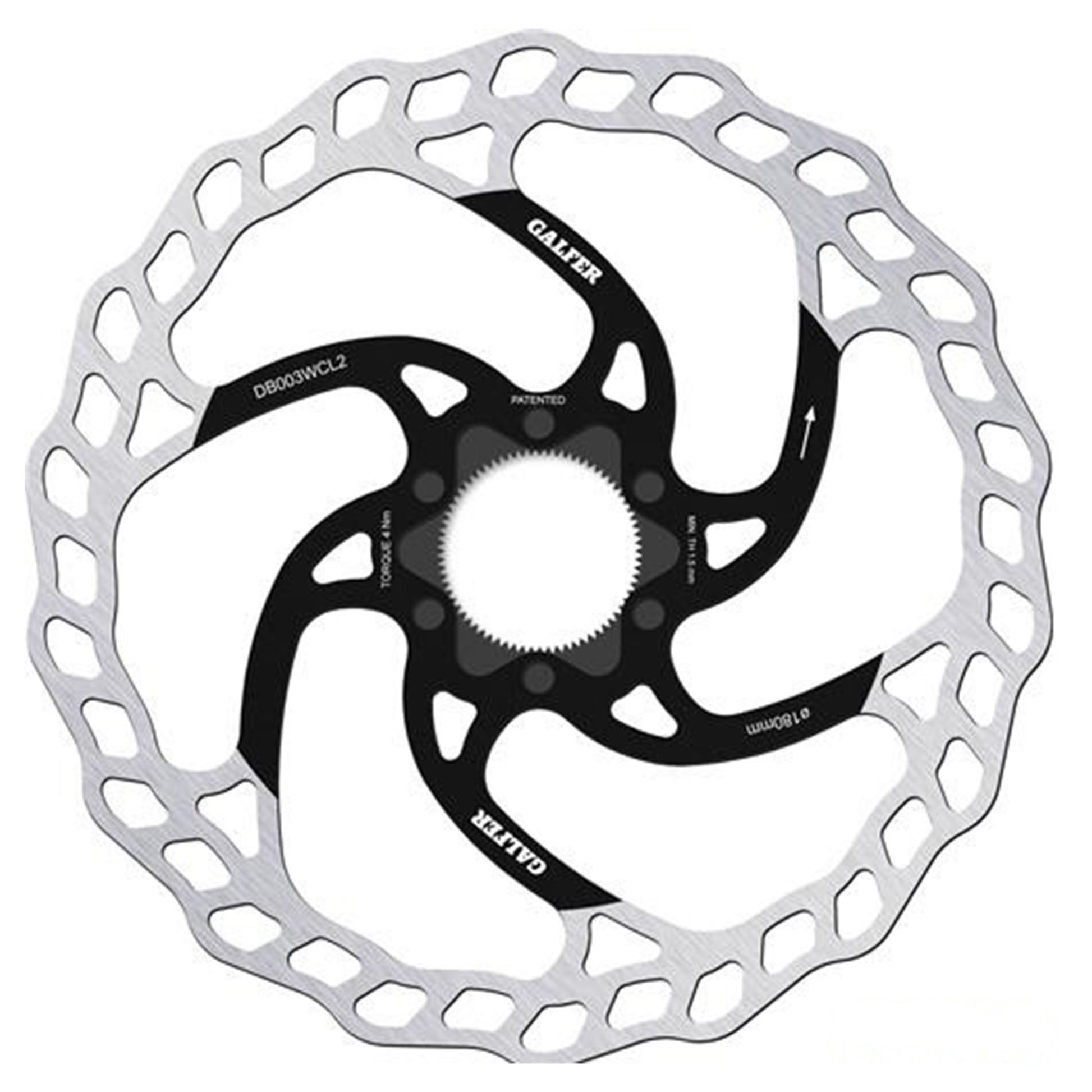 Galfer Wave Centrelock Fixed Disc Brake Rotor - 180mm - Centrelock - 1.8mm - Image 1