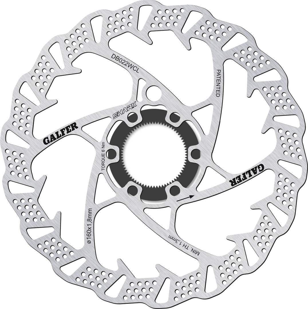 Galfer Shark Centrelock Disc Brake Rotor - 223mm - Centrelock - 2.0mm - Image 1