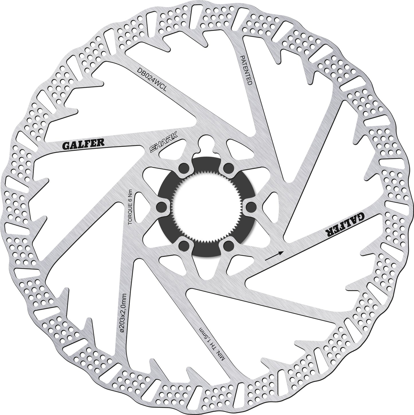 Galfer Shark Centrelock Disc Brake Rotor - 223mm - Centrelock - 2.0mm - Image 3
