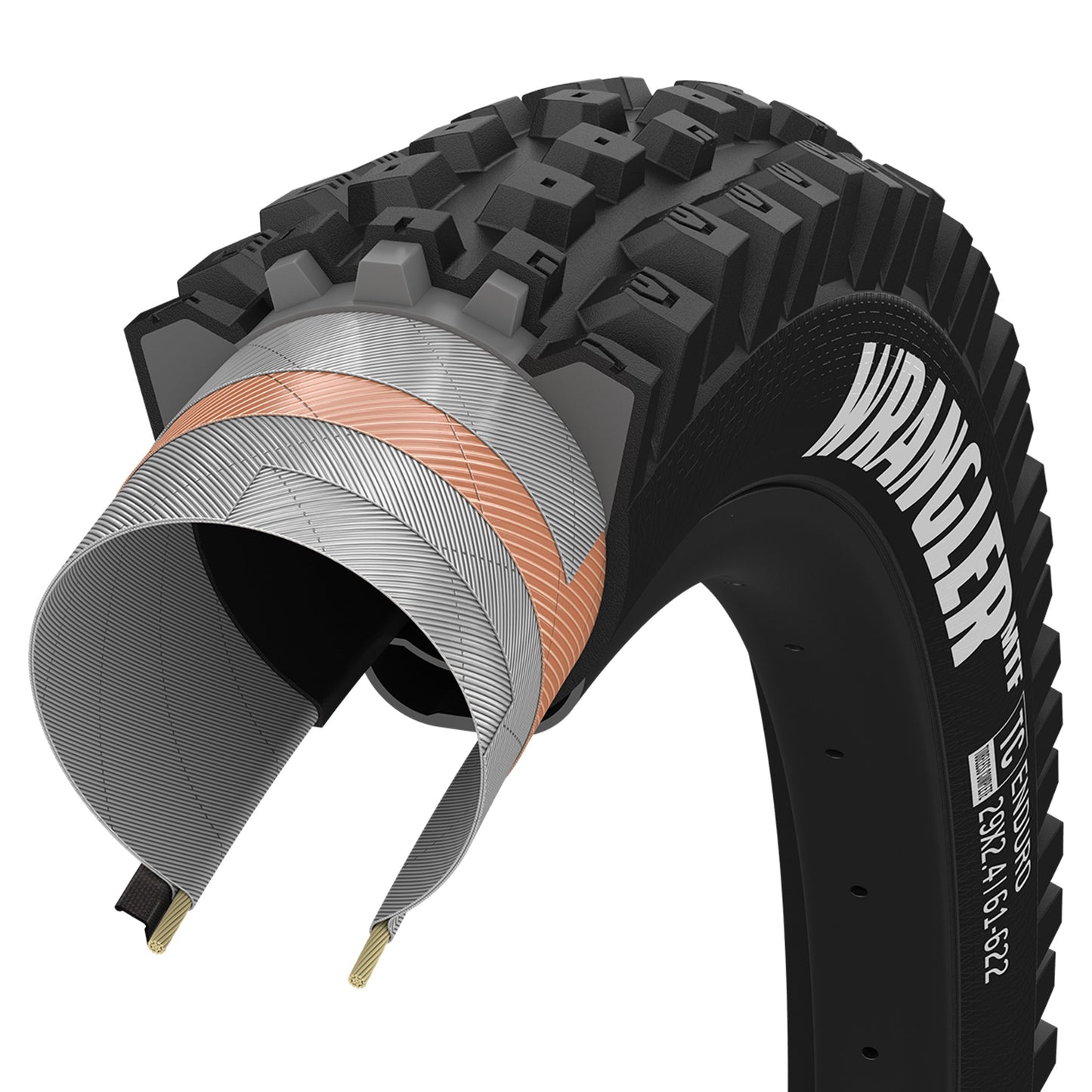 Goodyear Wrangler MTF Tyre - 29 Inch - 2.4 Inch - Yes - Grip3S - Enduro - Soft - Medium Duty Protection - Folding - Black - Image 3