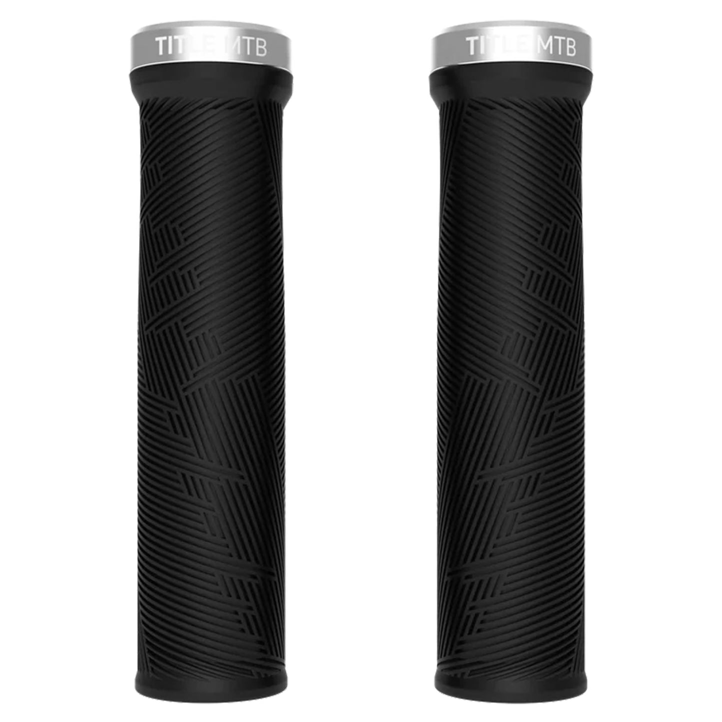 Title Form Lock-On Grips - Black with Chrome Clamp - Single Lock On Grips - Regular