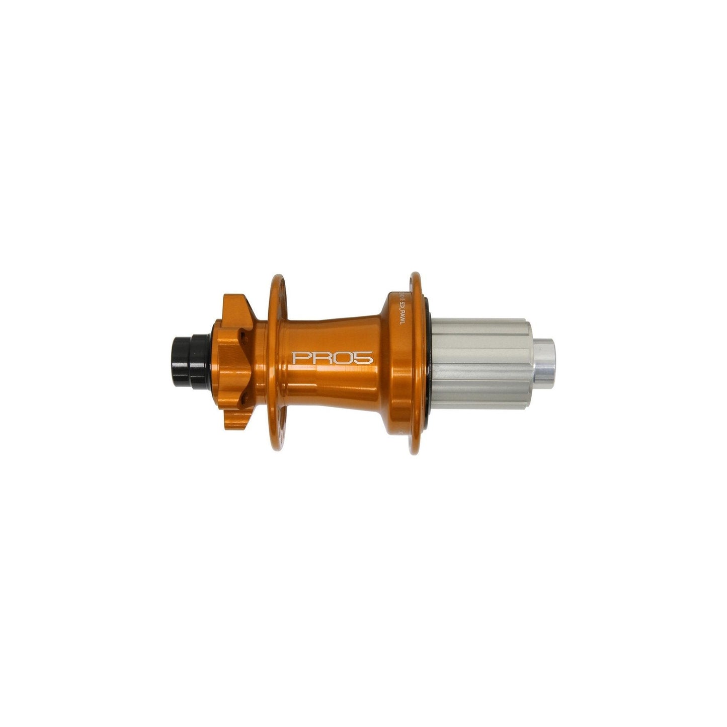 Hope Pro 5 Rear 6 Bolt 12x157mm Disc Hub - Rear - 12x157mm Superboost - Shimano HG Splined - 6 Bolt - 32 Hole - J-Bend - Orange