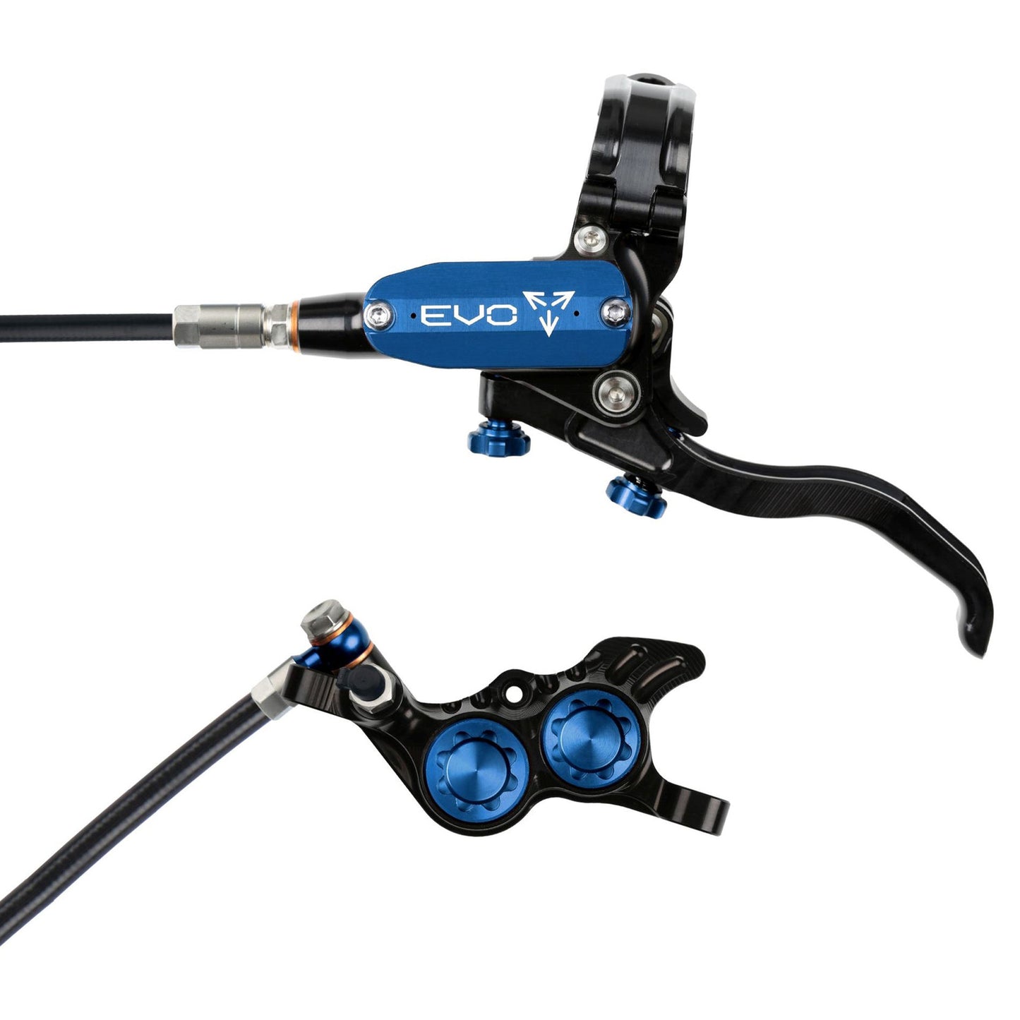 Hope Tech EVO GR4 Disc Brake - Front - Right Lever - 2000mm - Black - Blue - Image 1