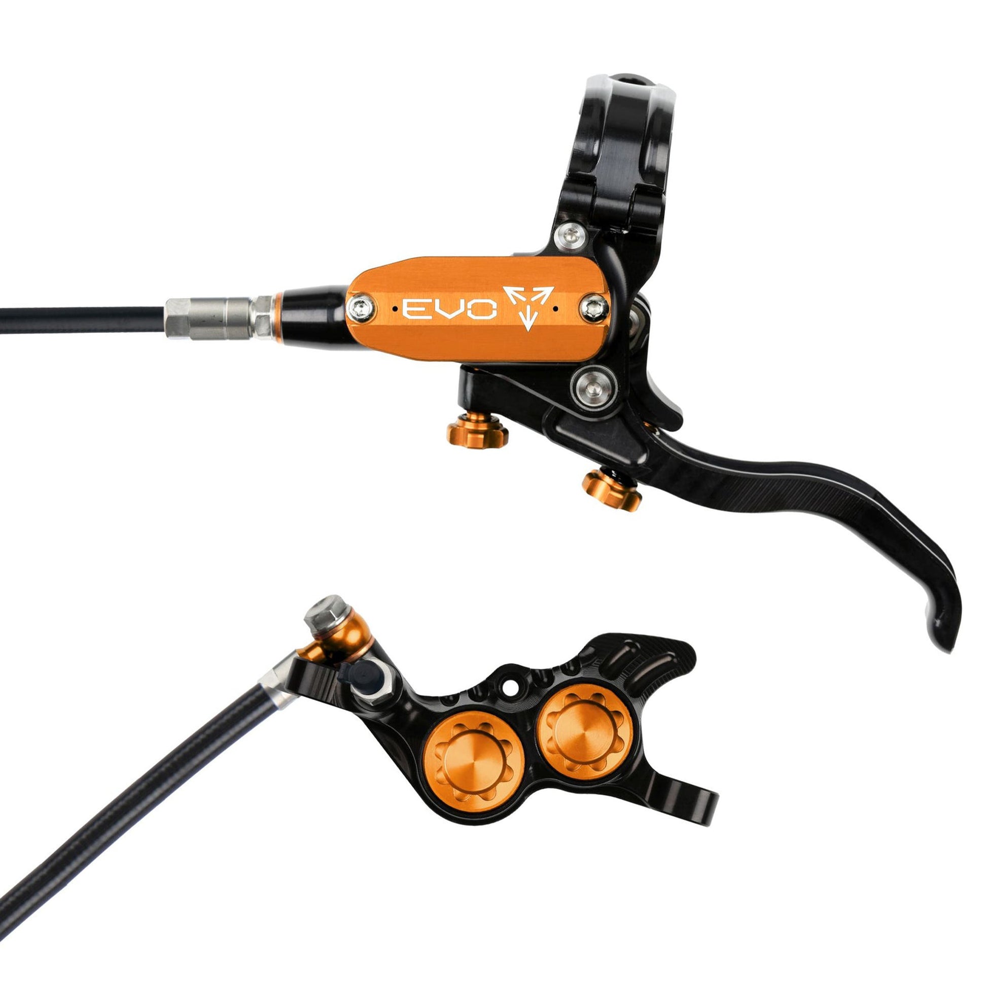 Hope Tech EVO GR4 Disc Brake - Front - Right Lever - 2000mm - Black - Orange - Image 1