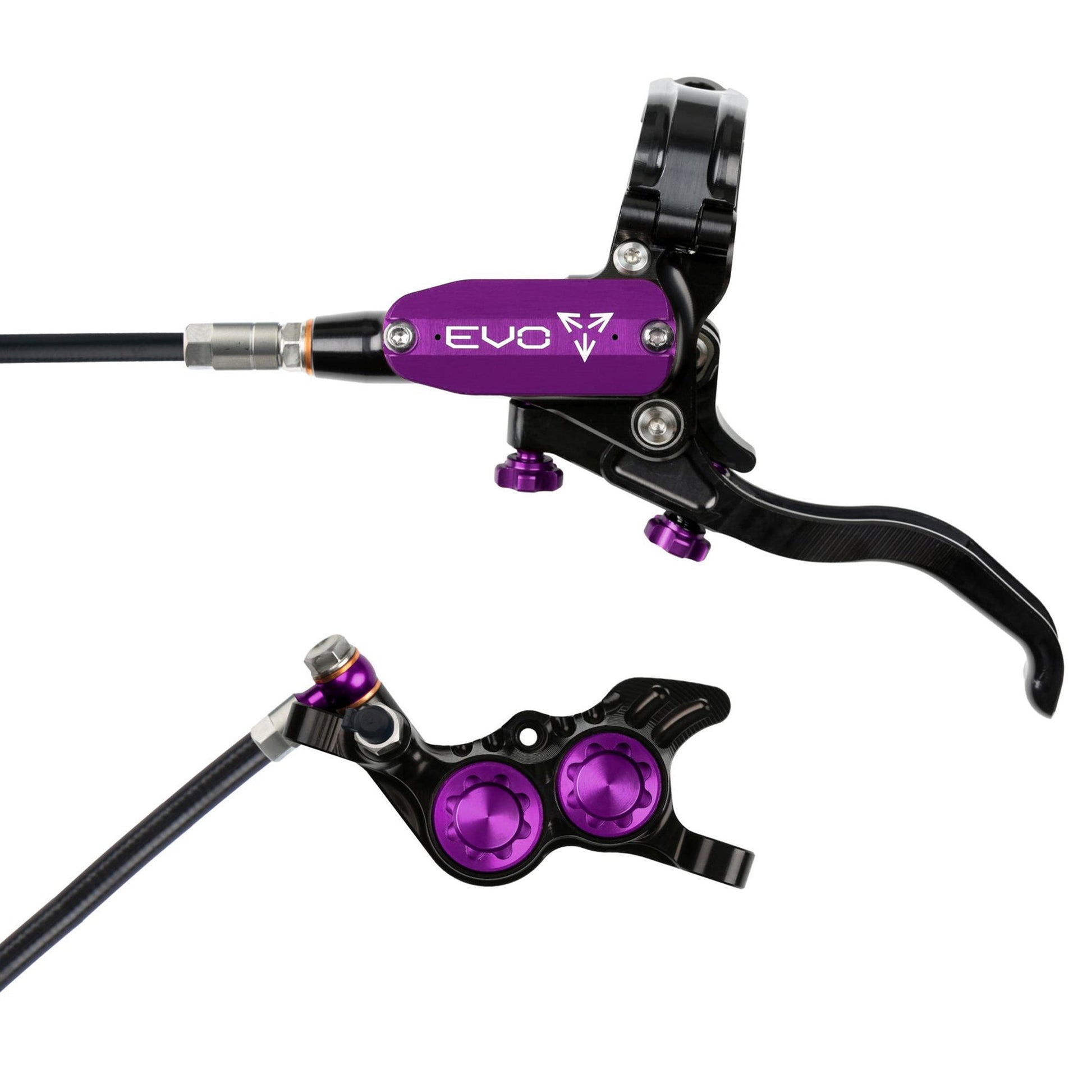 Hope Tech EVO GR4 Disc Brake - Front - Right Lever - 2000mm - Black - Purple - Image 1