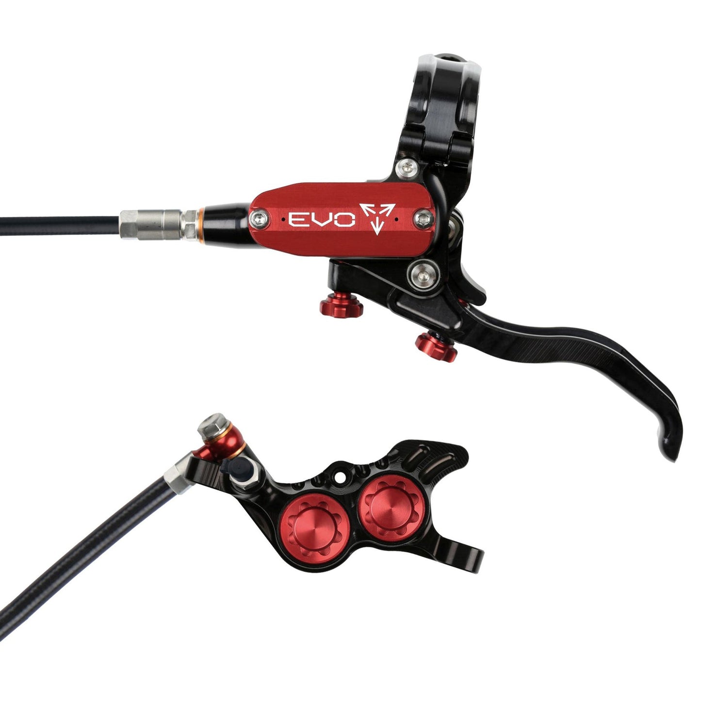 Hope Tech EVO GR4 Disc Brake - Front - Right Lever - 2000mm - Black - Red - Image 1
