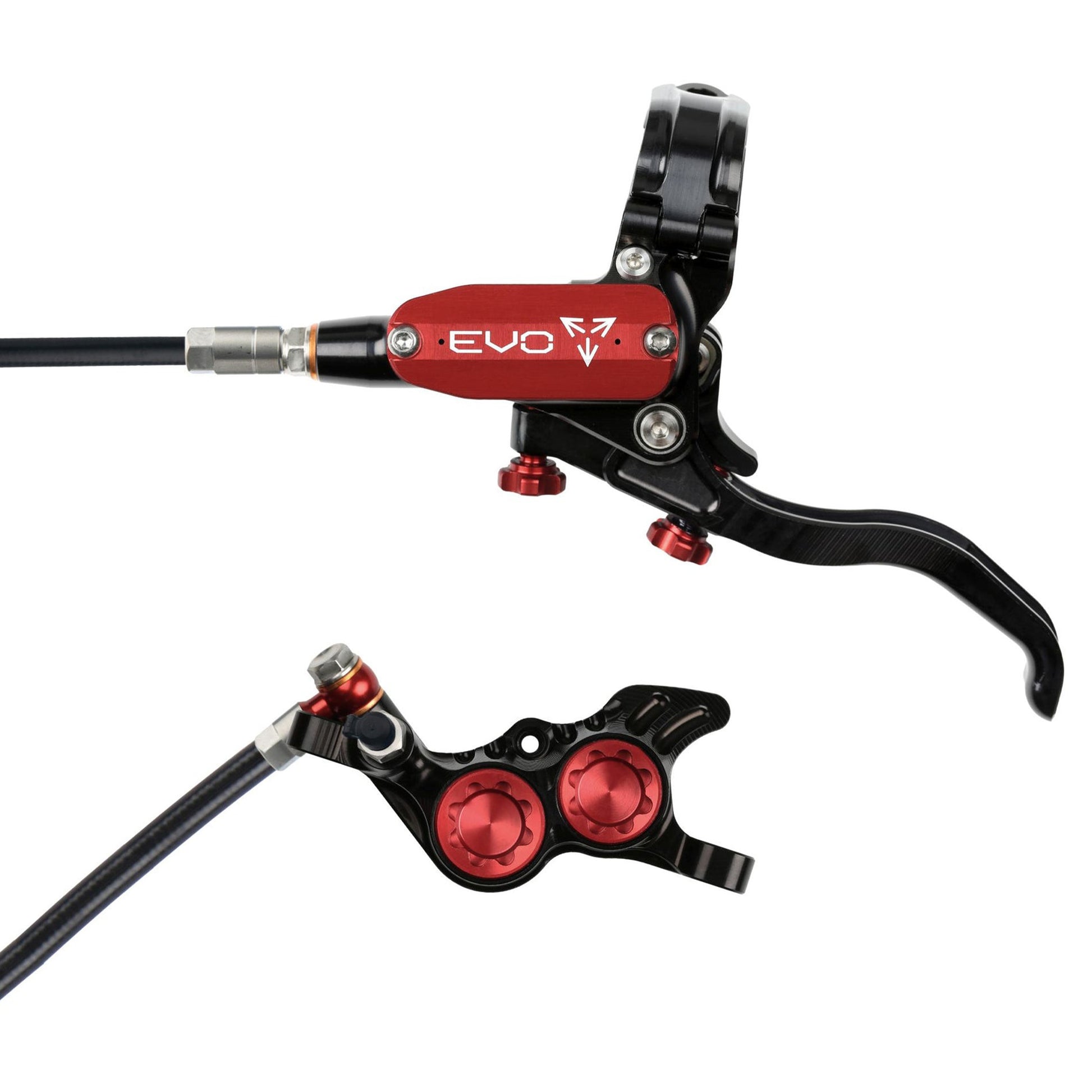Hope Tech EVO GR4 Disc Brake - Front - Right Lever - 2000mm - Black - Red - Image 1