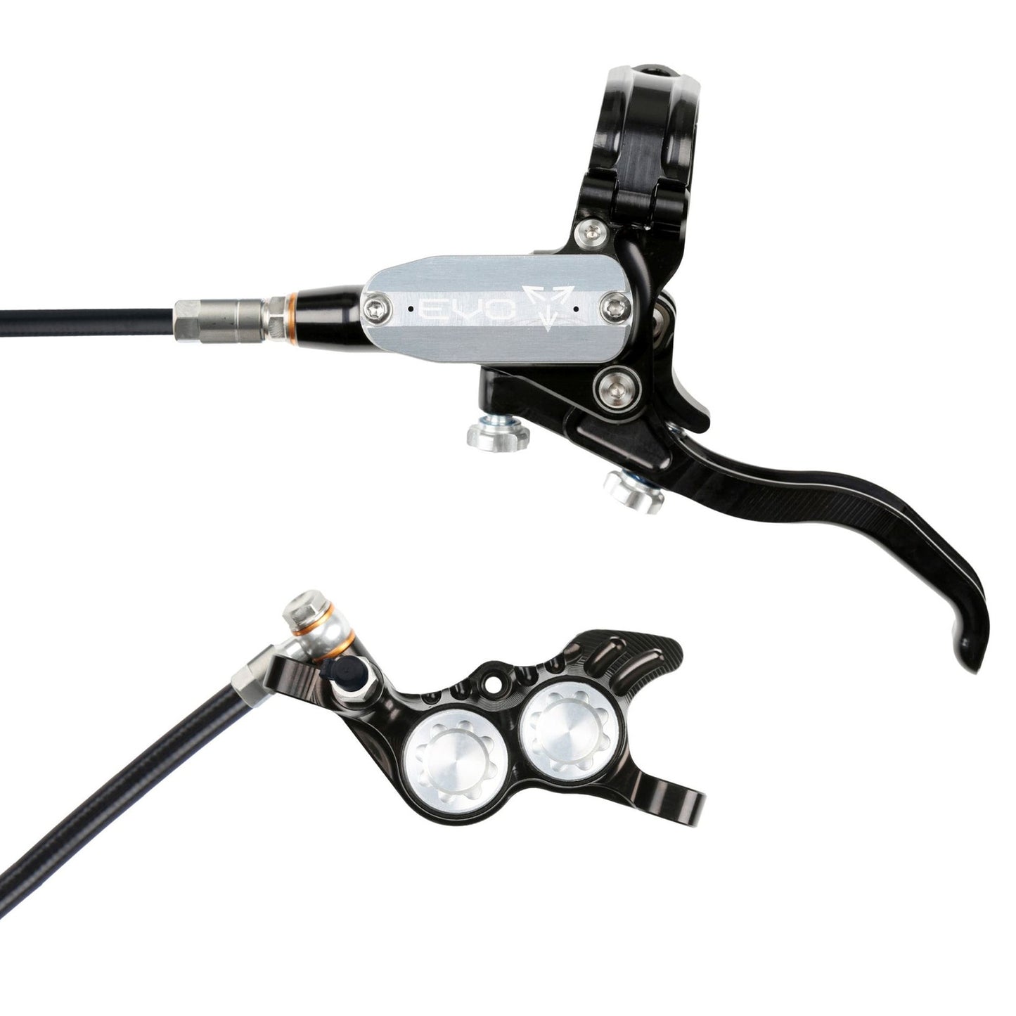 Hope Tech EVO GR4 Disc Brake - Front - Right Lever - 2000mm - Black - SIlver - Image 1