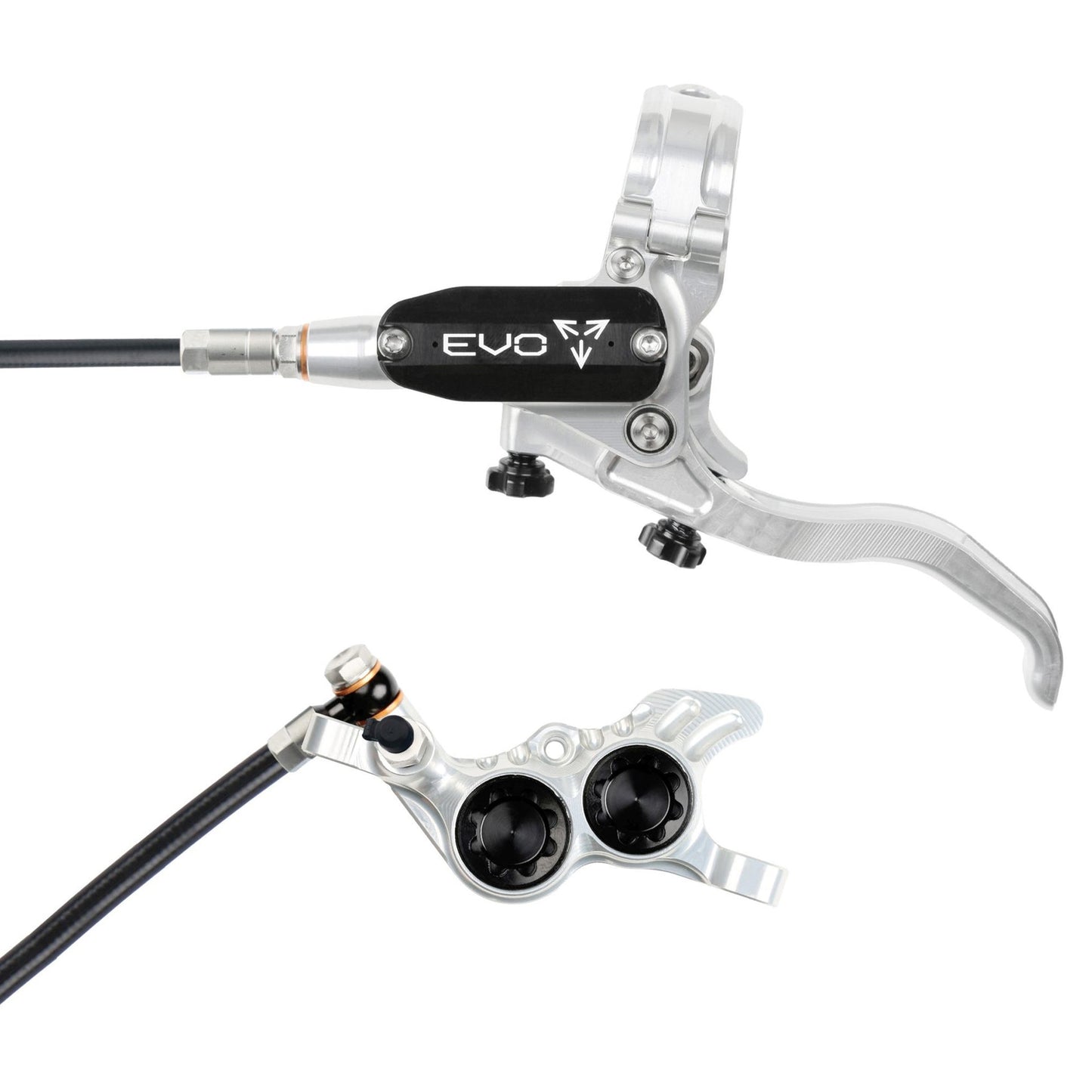 Hope Tech EVO GR4 Disc Brake - Front - Right Lever - 2000mm - Silver - Black - Image 1