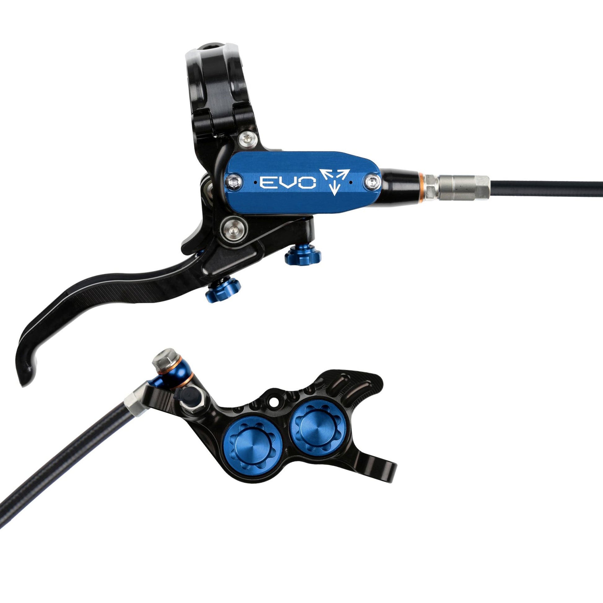 Hope Tech EVO GR4 Disc Brake - Rear - Left Lever - 2000mm - Black - Blue - Image 1