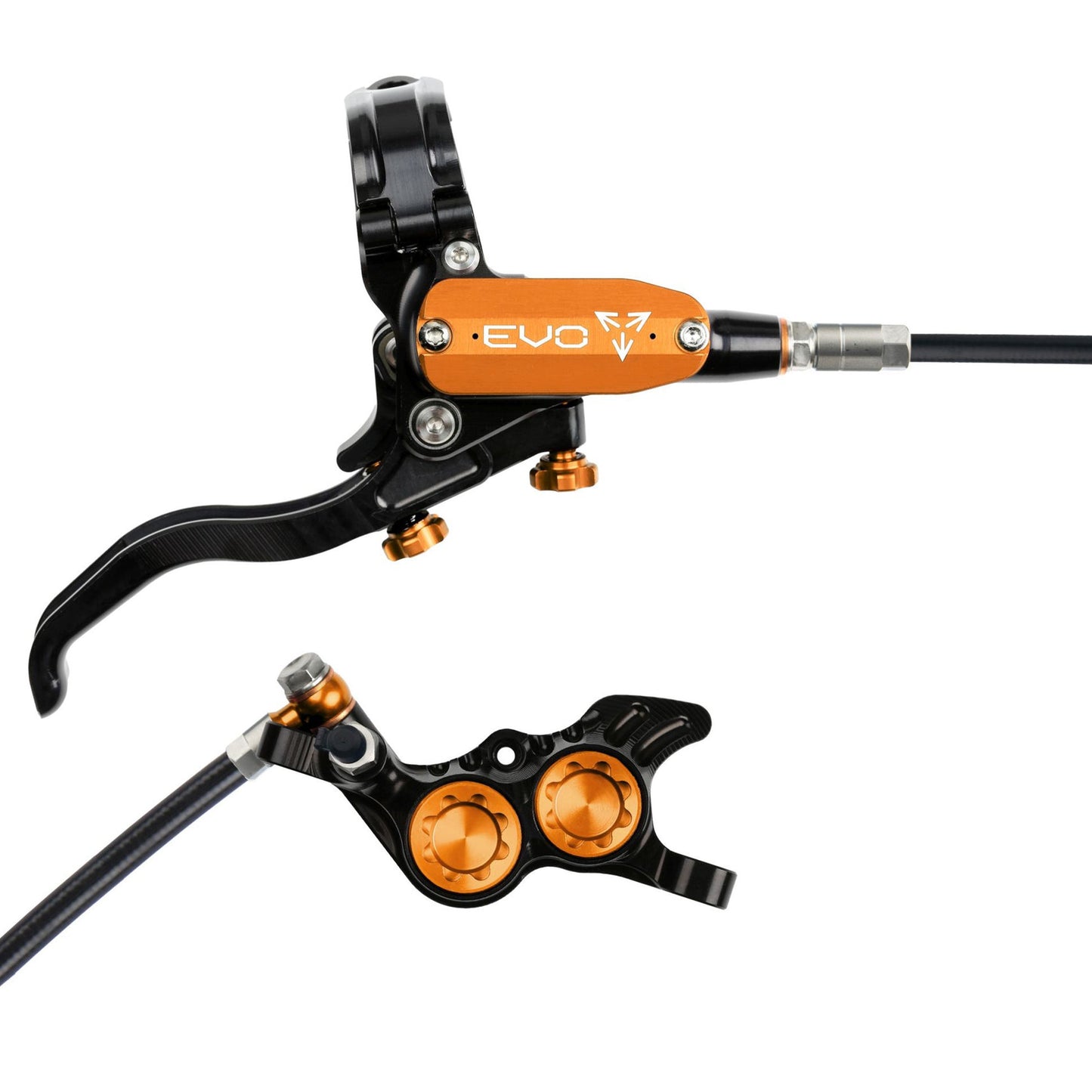 Hope Tech EVO GR4 Disc Brake - Rear - Left Lever - 2000mm - Black - Orange - Image 1