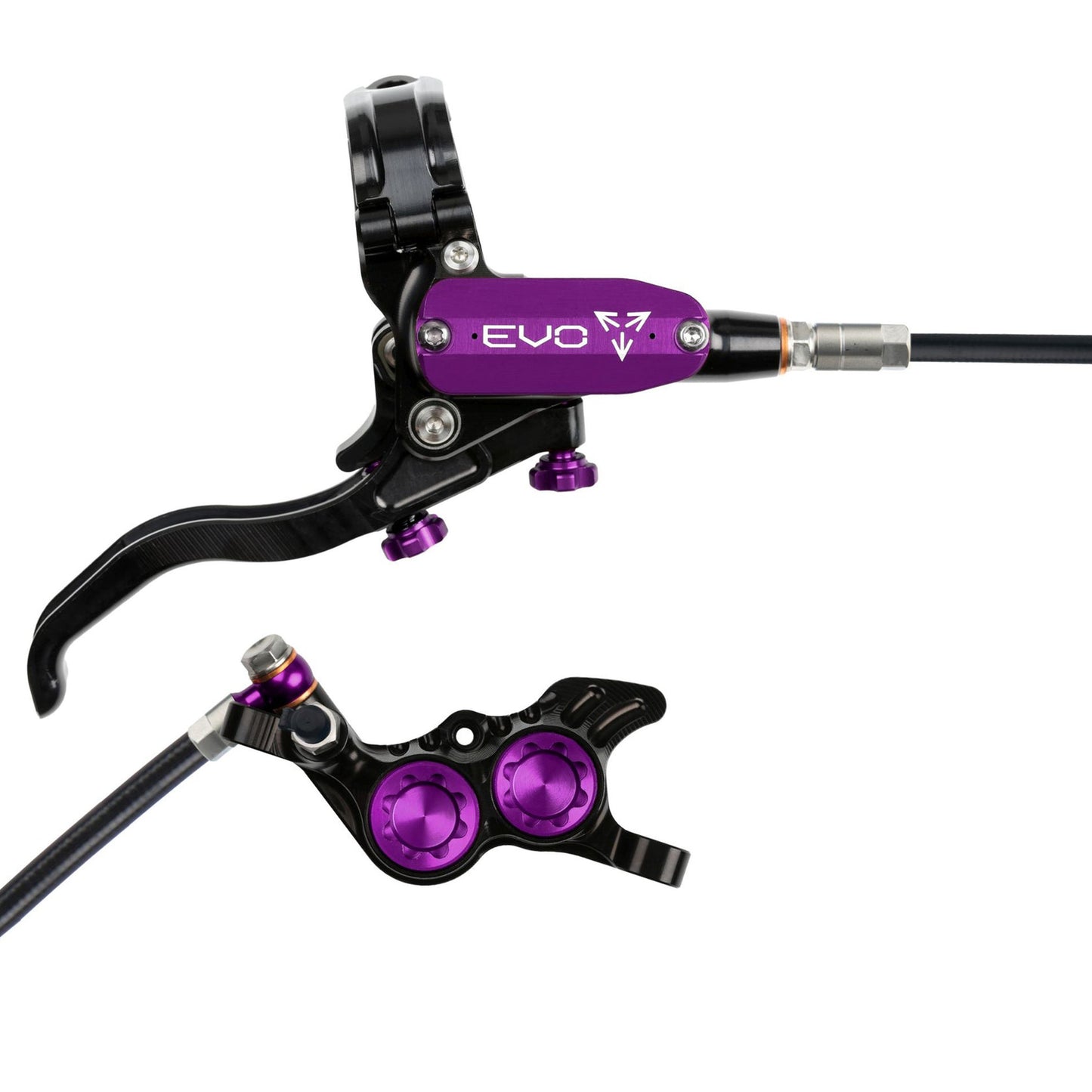 Hope Tech EVO GR4 Disc Brake - Rear - Left Lever - 2000mm - Black - Purple - Image 1