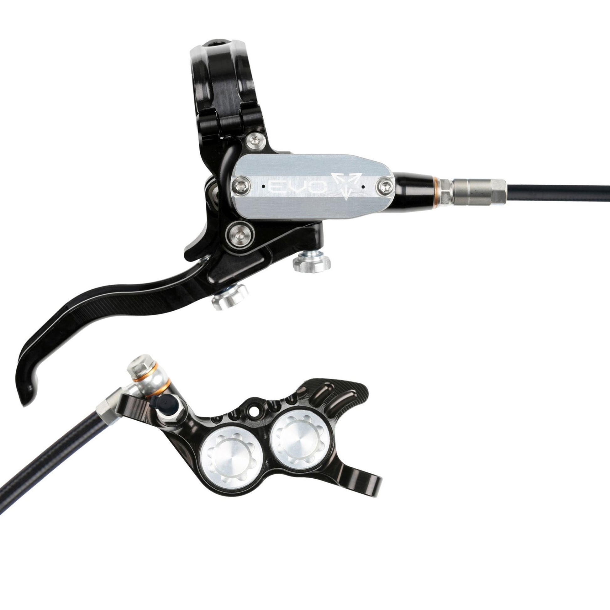 Hope Tech EVO GR4 Disc Brake - Rear - Left Lever - 2000mm - Black - SIlver - Image 1