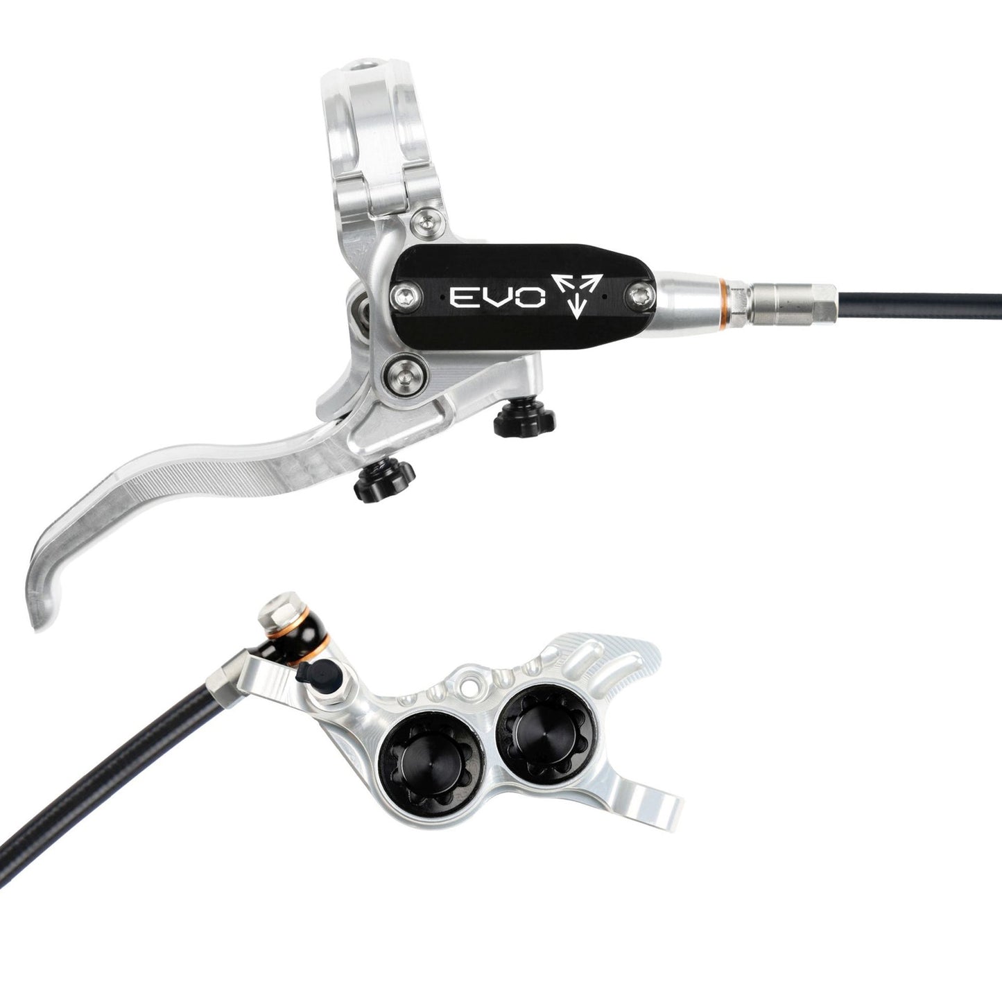 Hope Tech EVO GR4 Disc Brake - Rear - Left Lever - 2000mm - Silver - Black - Image 1