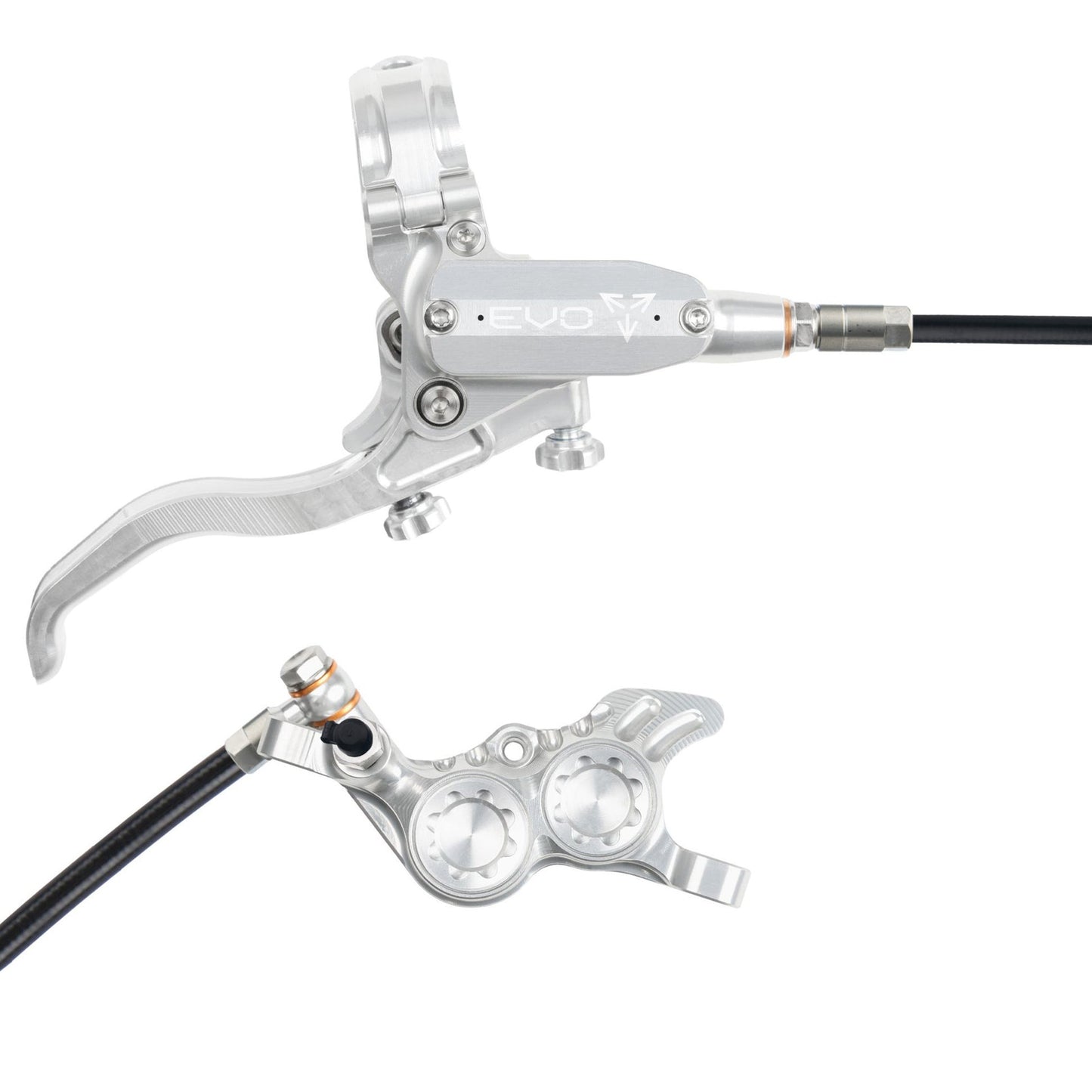 Hope Tech EVO GR4 Disc Brake - Rear - Left Lever - 2000mm - Silver - SIlver - Image 1
