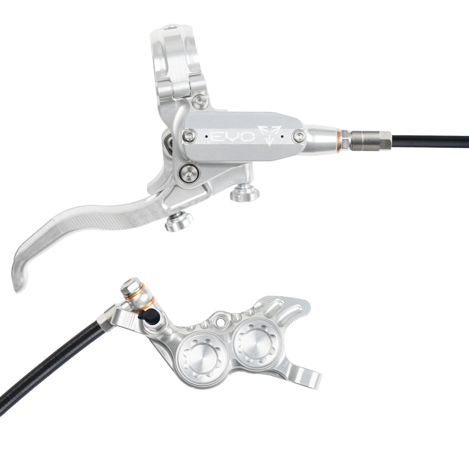 Hope Tech EVO GR4 Disc Brake - Rear - Left Lever - 2000mm - Silver - SIlver - Image 1