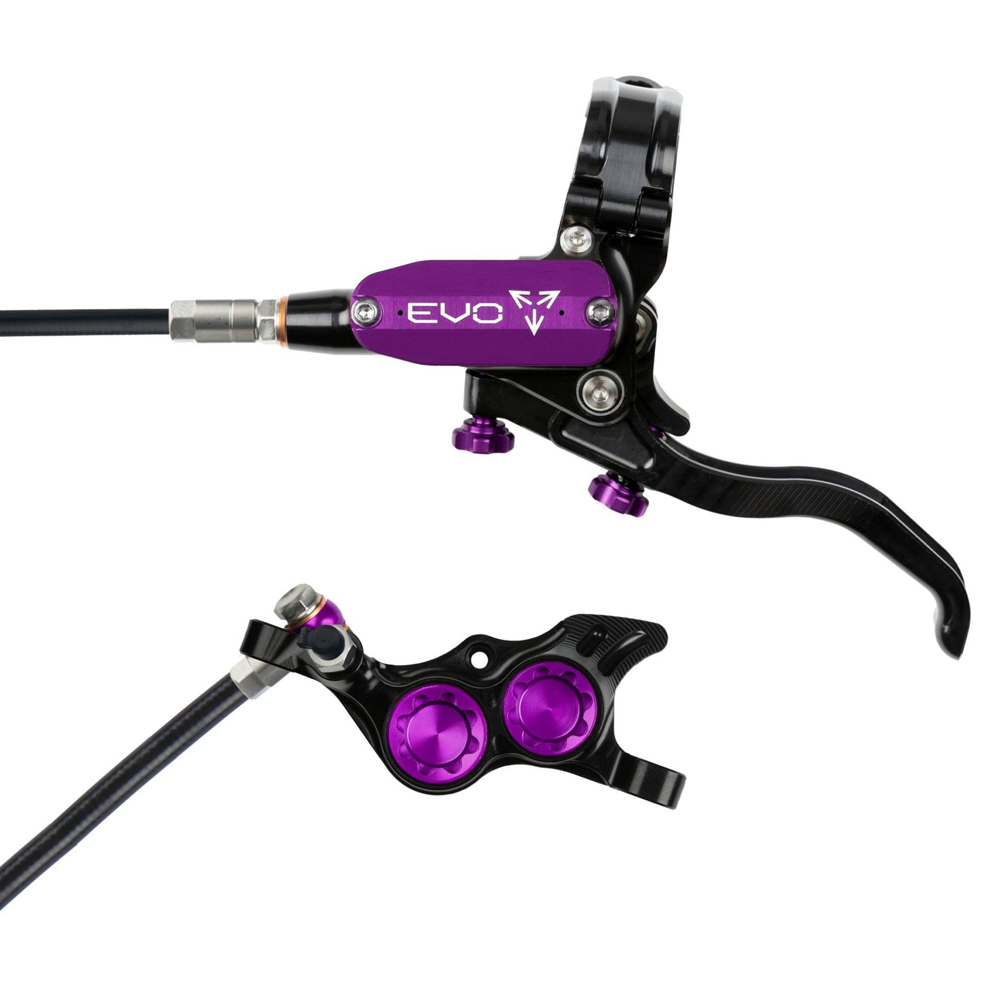 Hope Tech EVO TR4 Disc Brake - Front - Right Lever - 2000mm - Black - Purple - Image 1