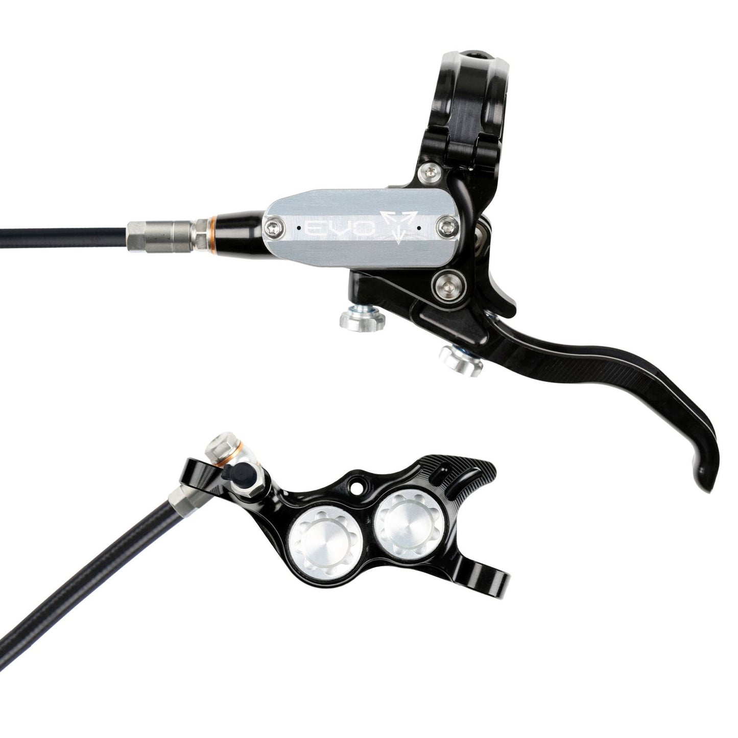 Hope Tech EVO TR4 Disc Brake - Front - Right Lever - 2000mm - Black - SIlver - Image 1